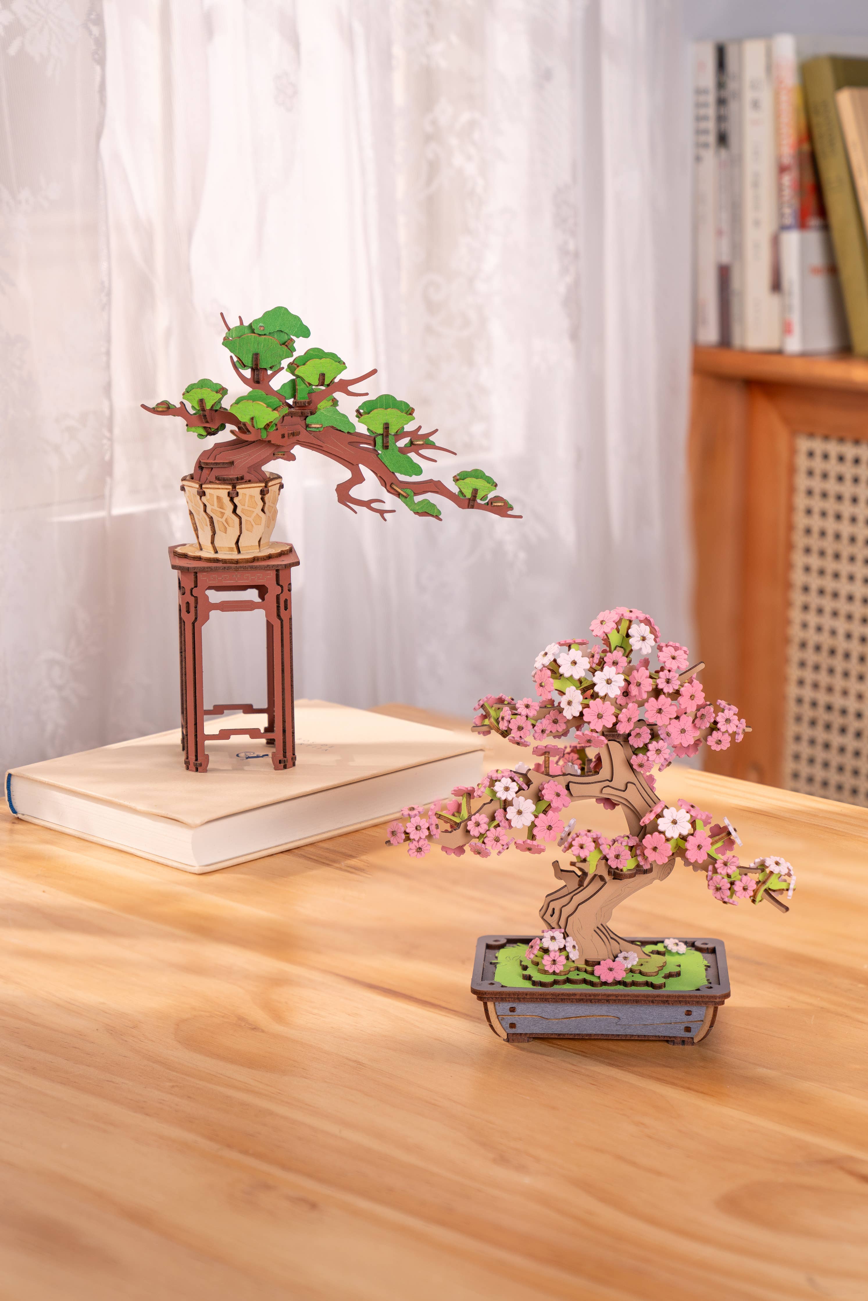 Modern Wooden Puzzle: Evergreen Pine Bonsai - Out of the Blue