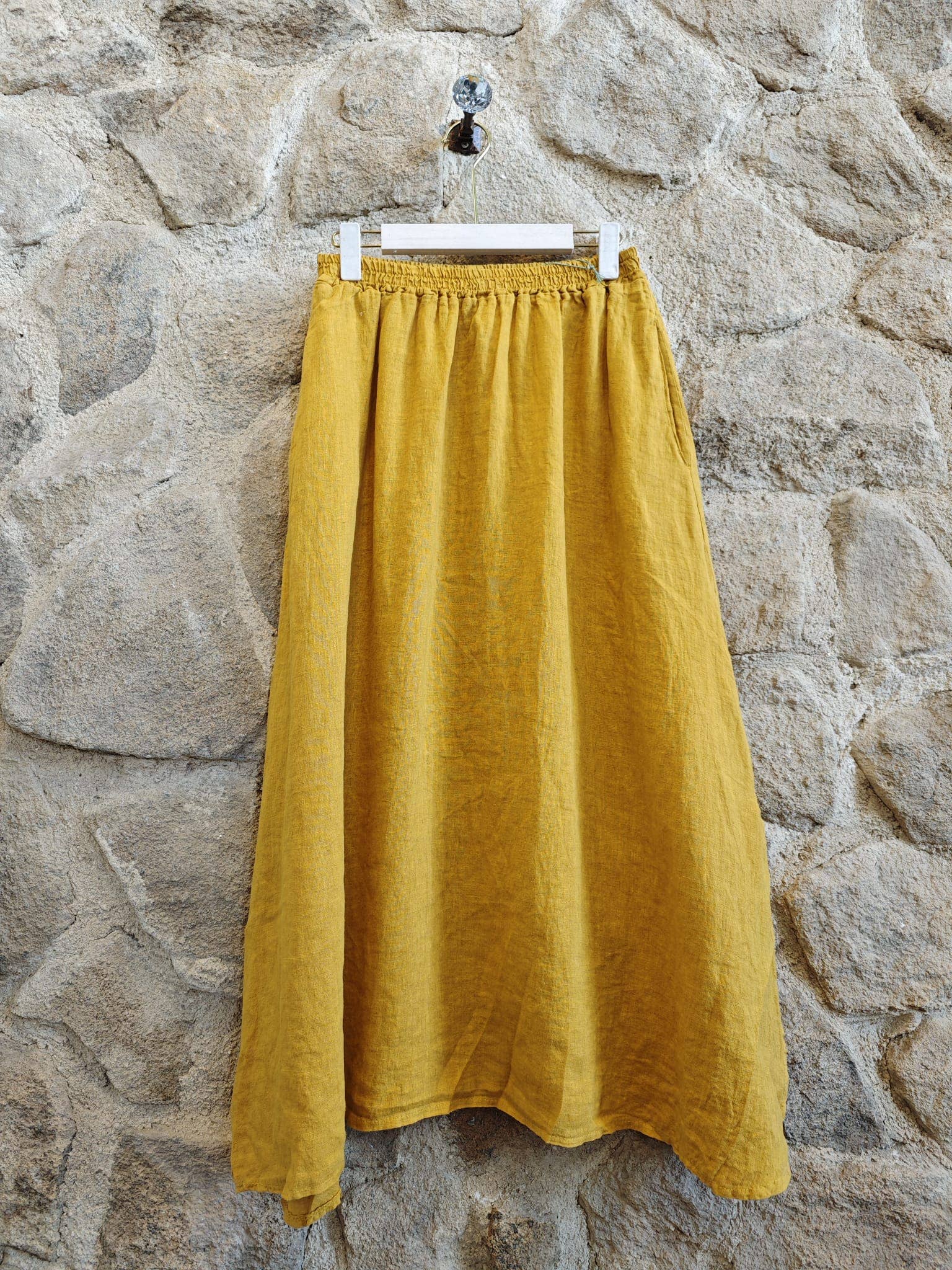 Ref-1369 100% LINEN SKIRT - Out of the Blue