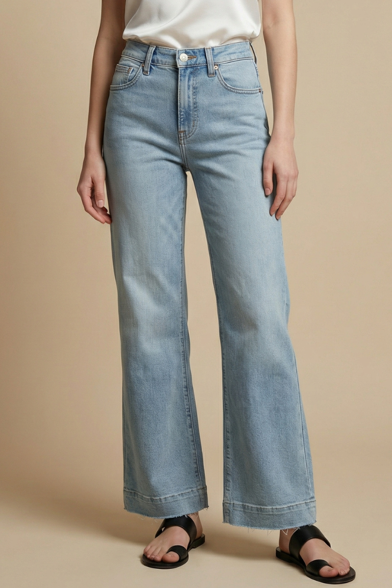 Tummy Control High Rise Relaxed Holly Flare Jeans - Out of the Blue