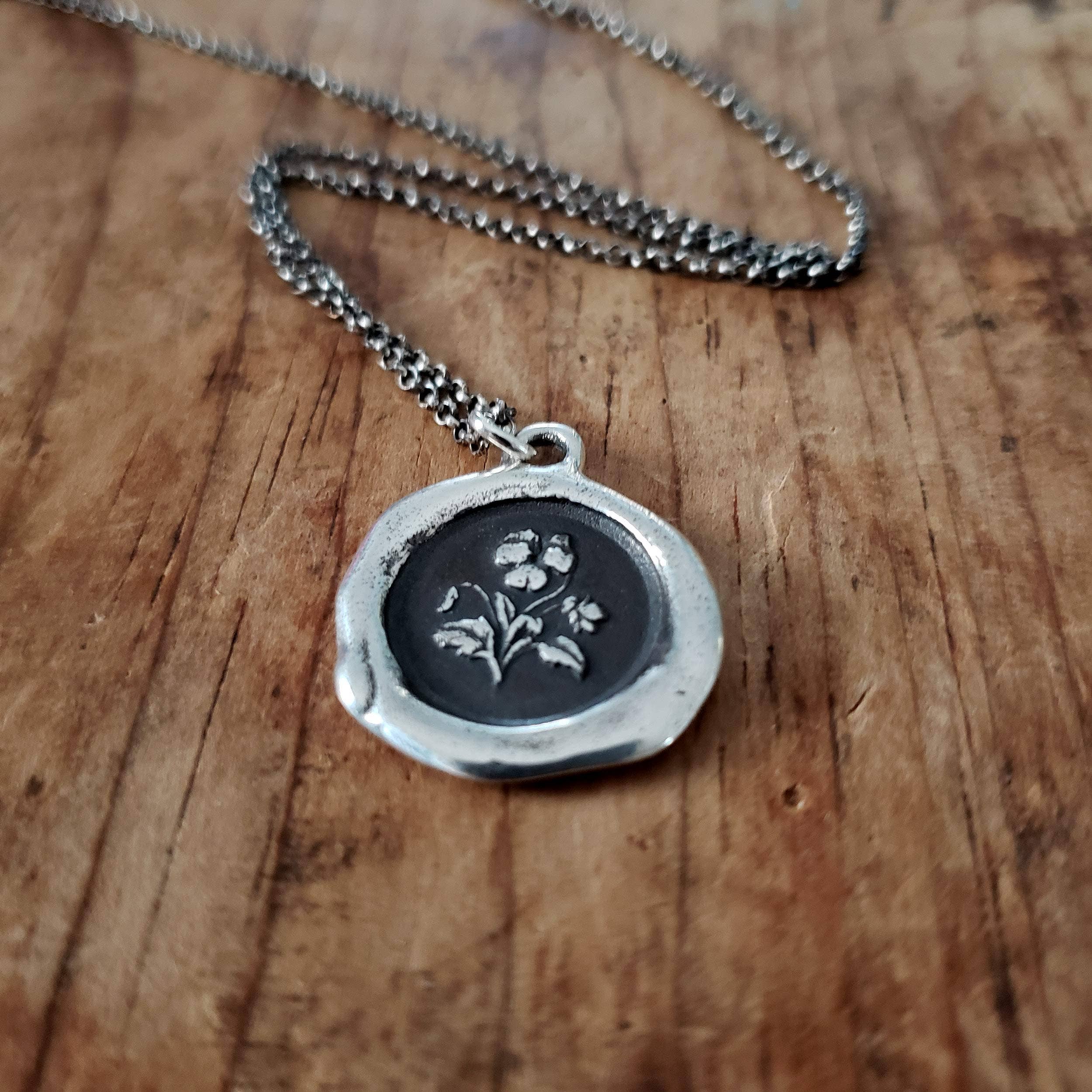 Pansy Wax Seal Necklace