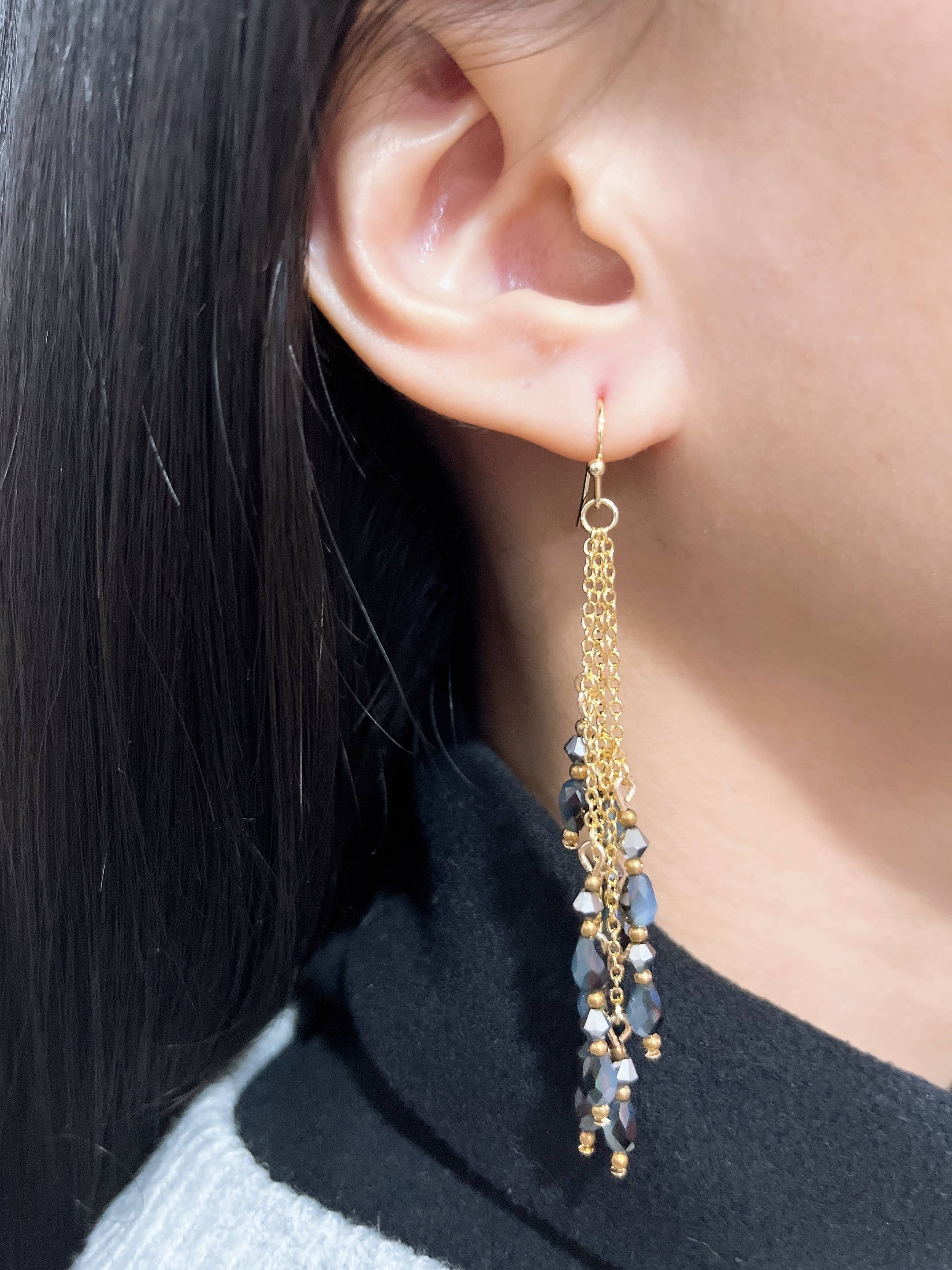 Austrian Crystal Waterfall Earrings - GF