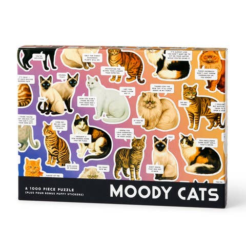 Moody Cats 1000 Piece Puzzle - Out of the Blue