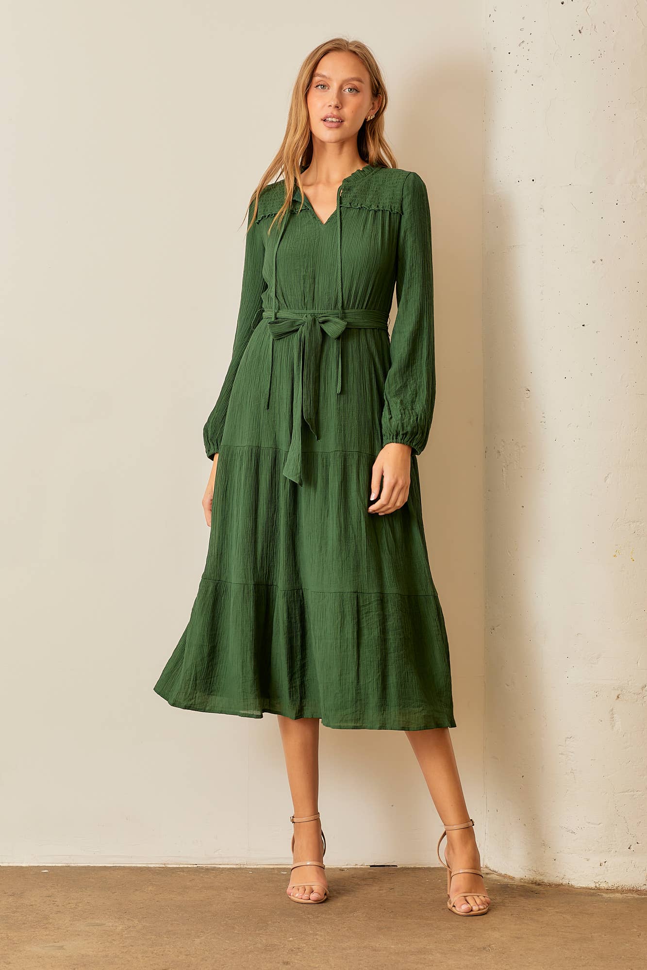 Winter Green Midi Dress