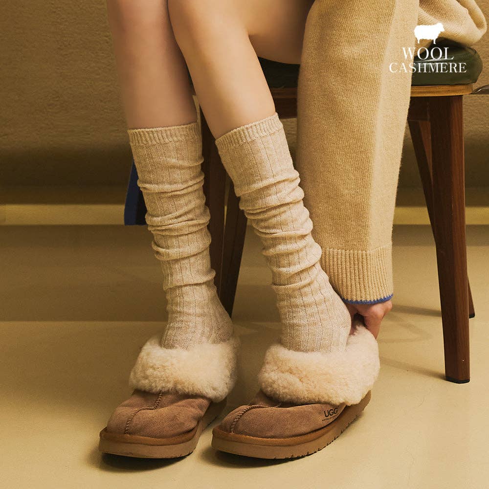 CASHMERE BLEND SLOUCH SOCKS - Out of the Blue