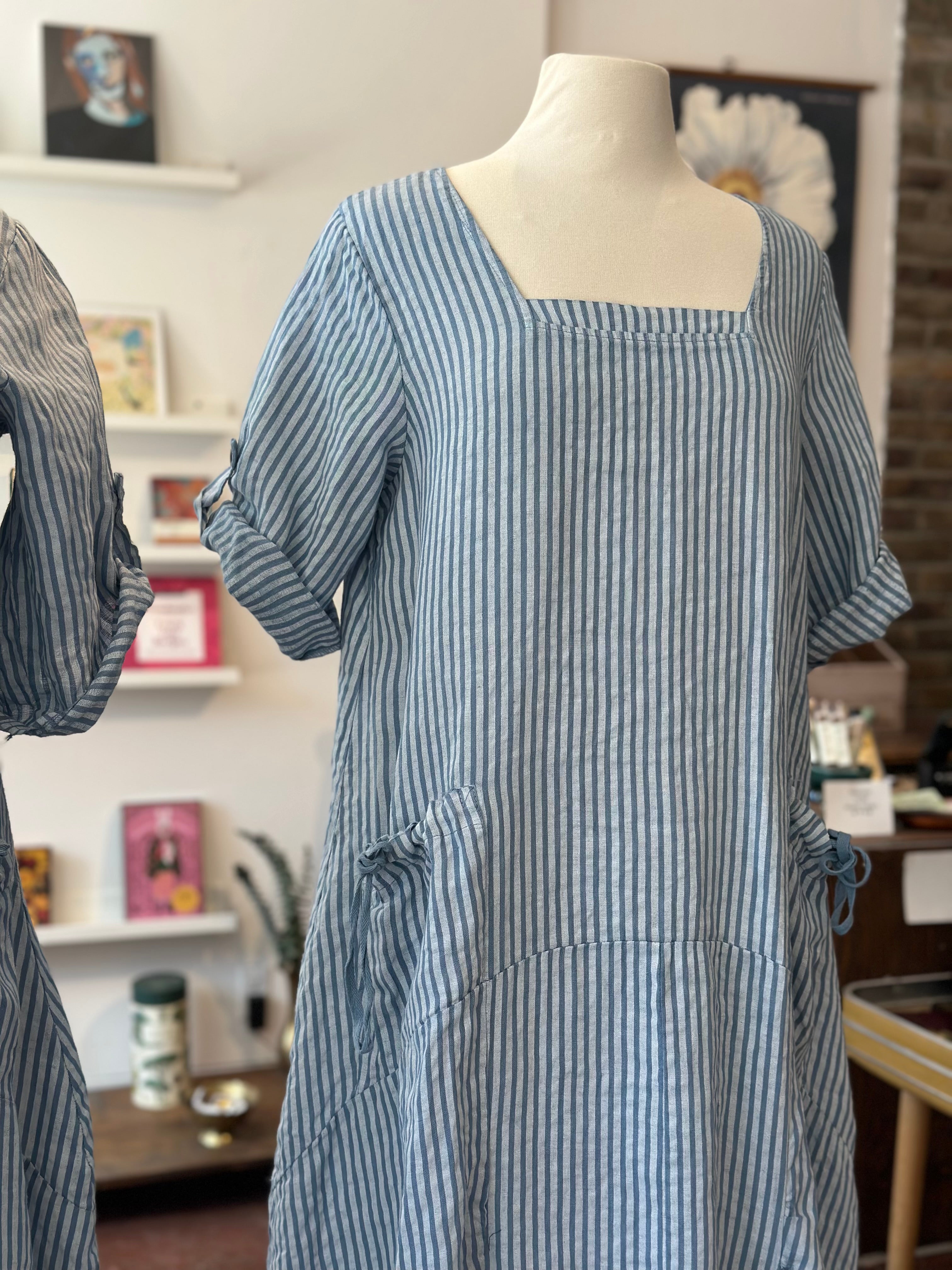 Maggie Linen Striped Dress