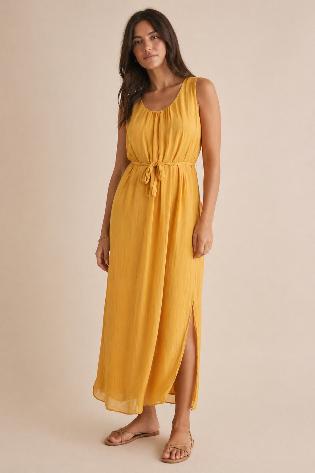 Golden Hour Silk Dress - Out of the Blue