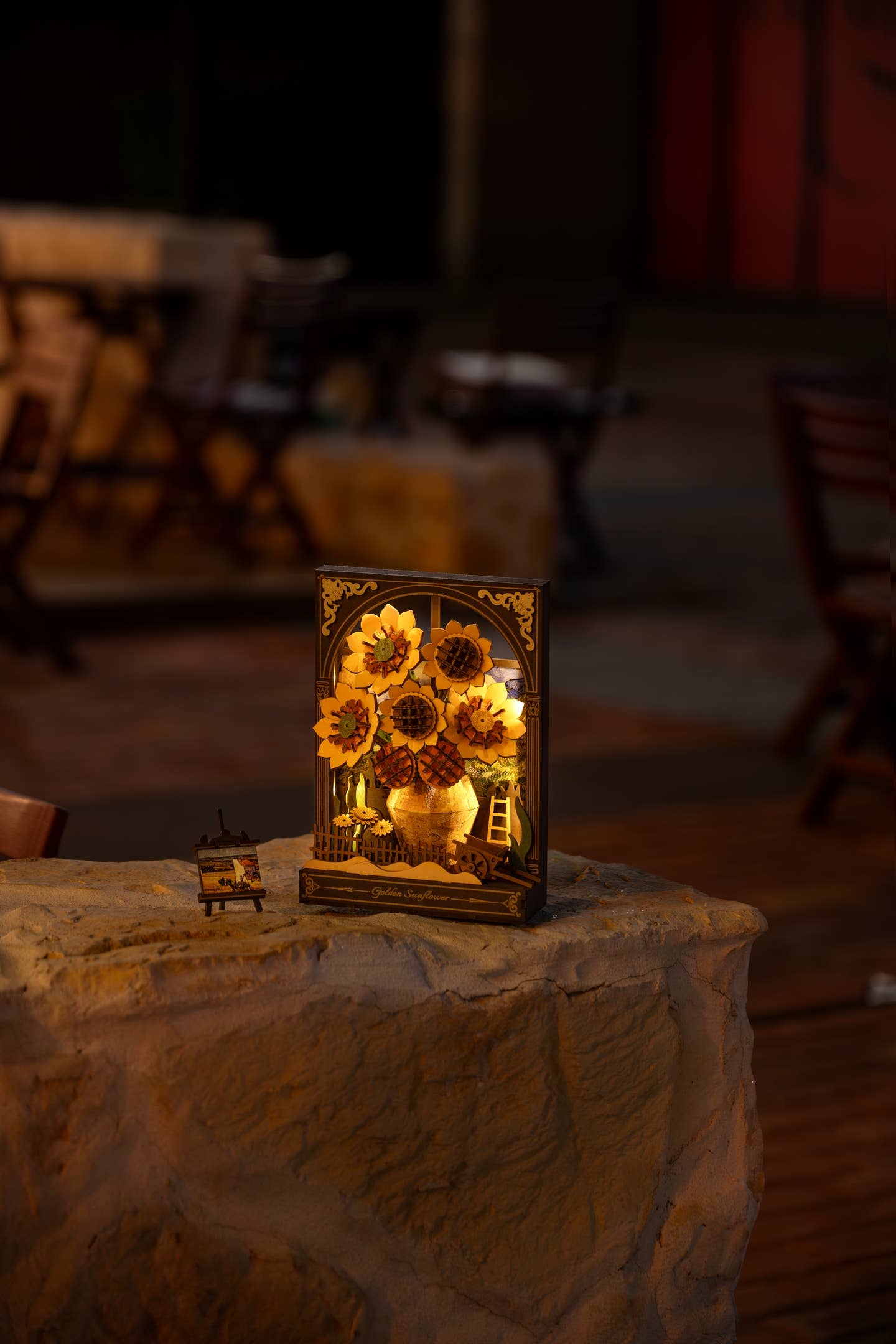 3D Wooden Puzzle: Golden Sunflower - Out of the Blue