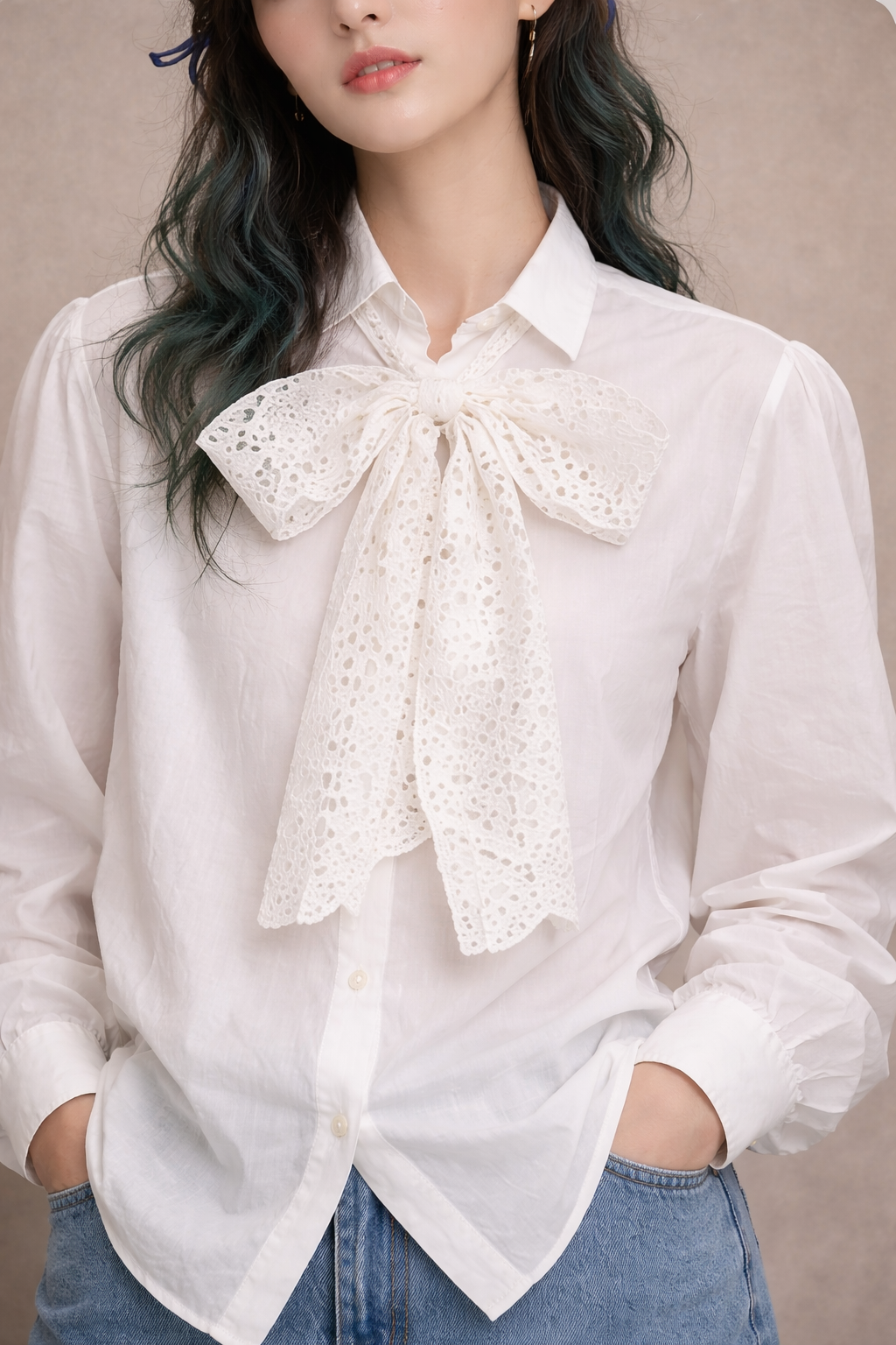 Margot Bow Blouse - Out of the Blue