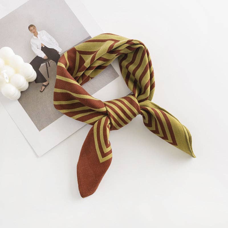 Rust  Stripe Square Scarf