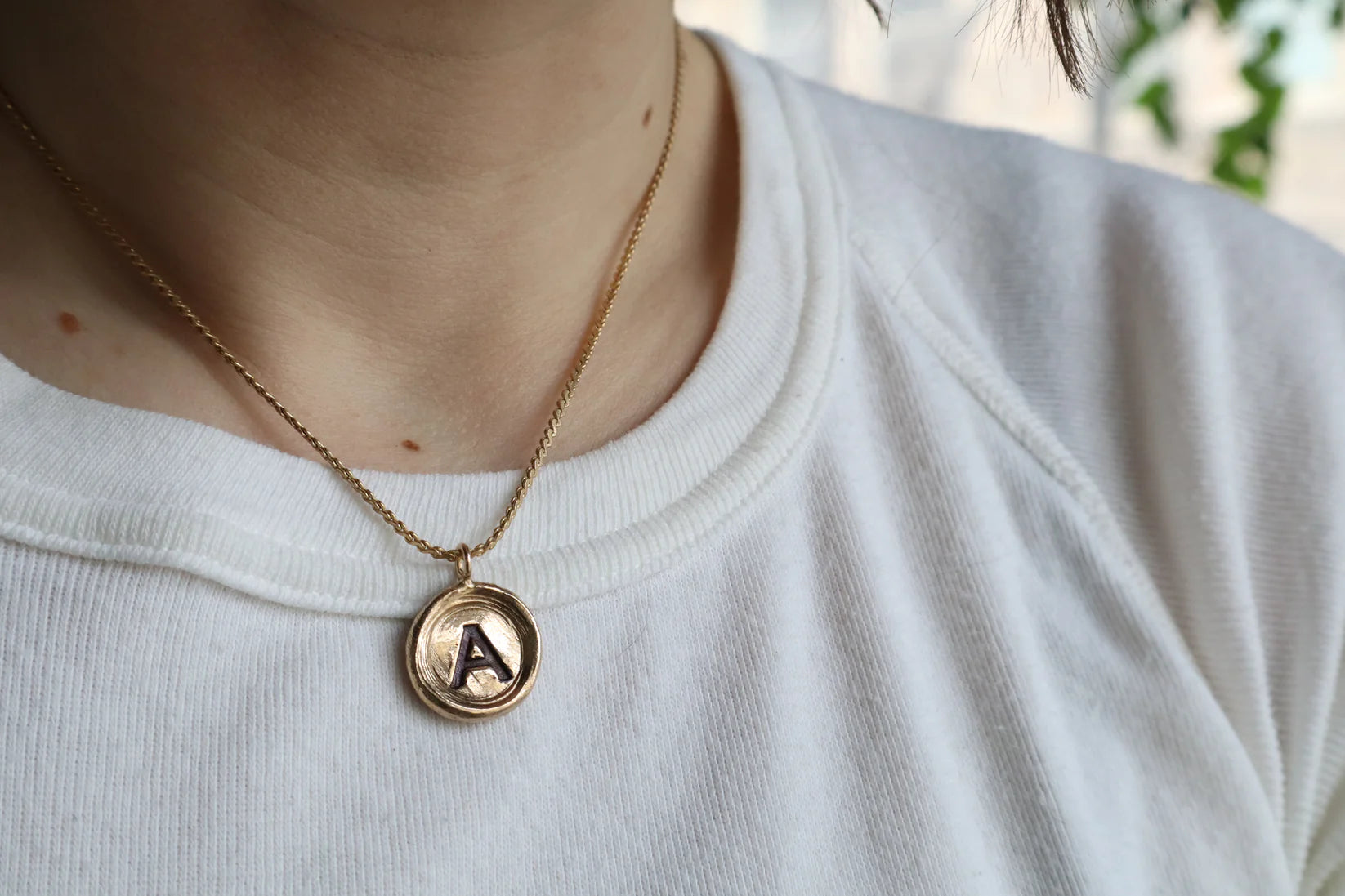 initial pendant - bronze - Out of the Blue