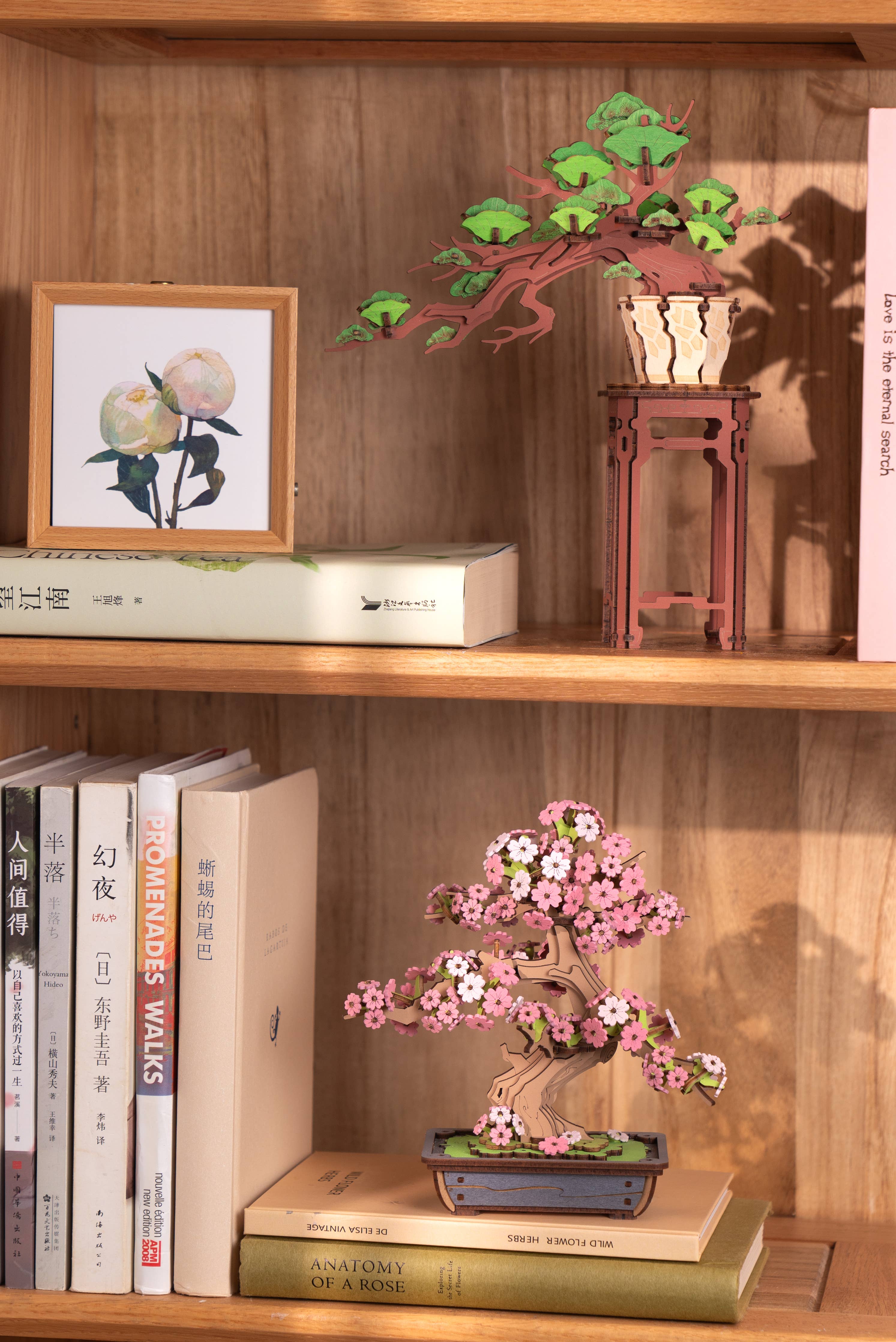 Modern Wooden Puzzle: Evergreen Pine Bonsai - Out of the Blue