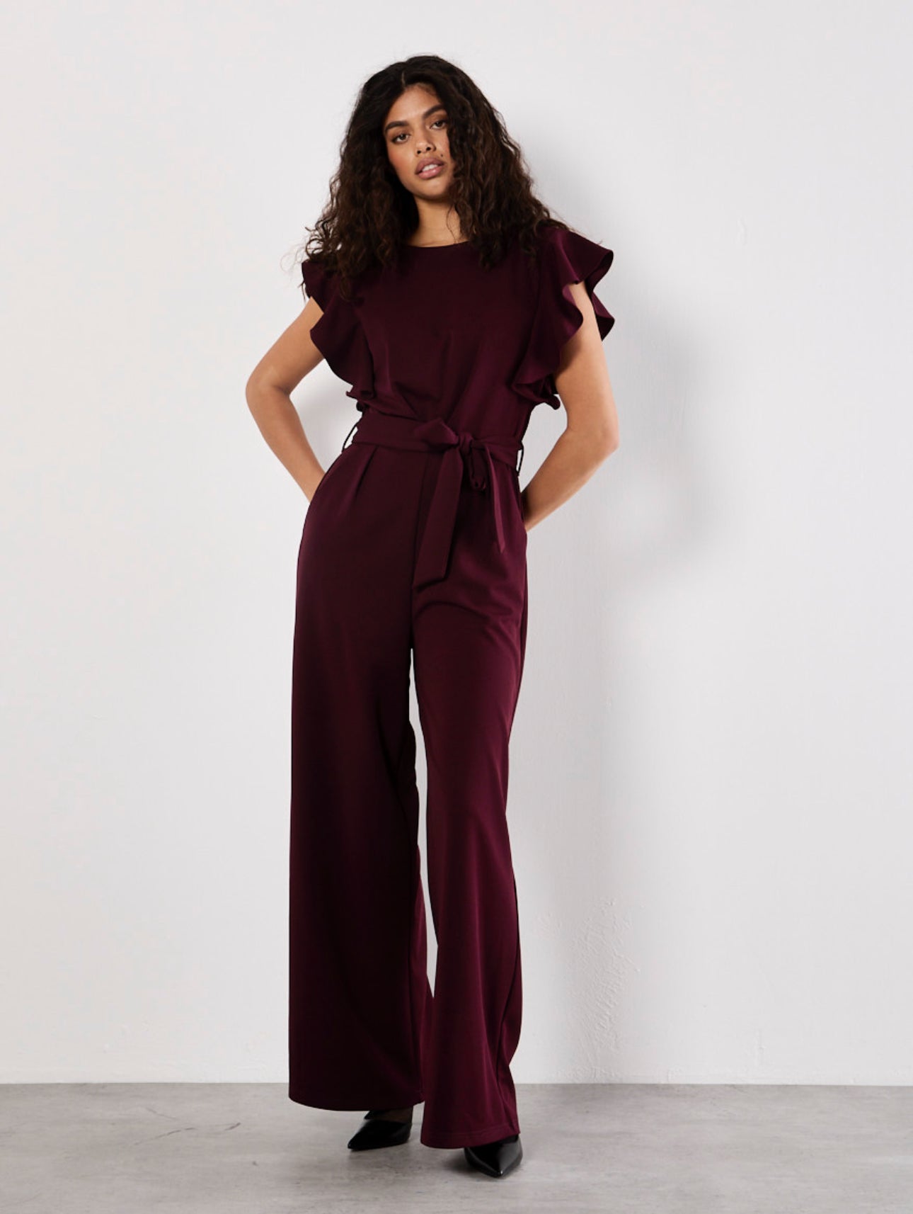 Ruffle Sleeve Jumpsuit - Out of the Blue