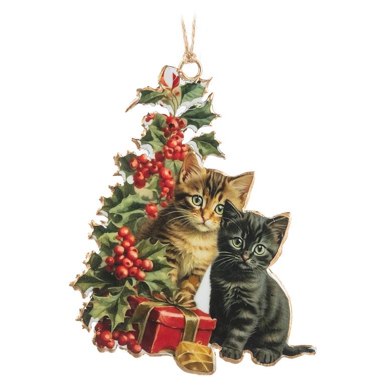 Kittens with Tree Ornament-5"H - Out of the Blue