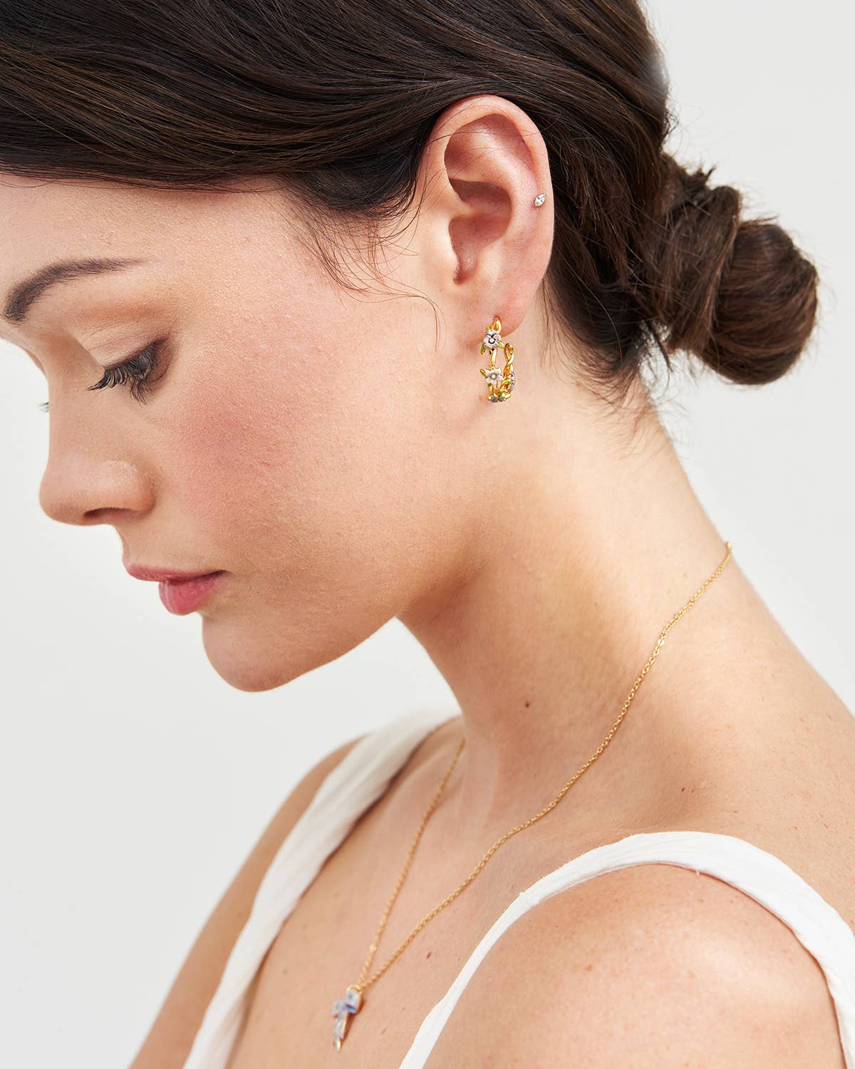 Wildflower Garden Hoop Earrings - Out of the Blue