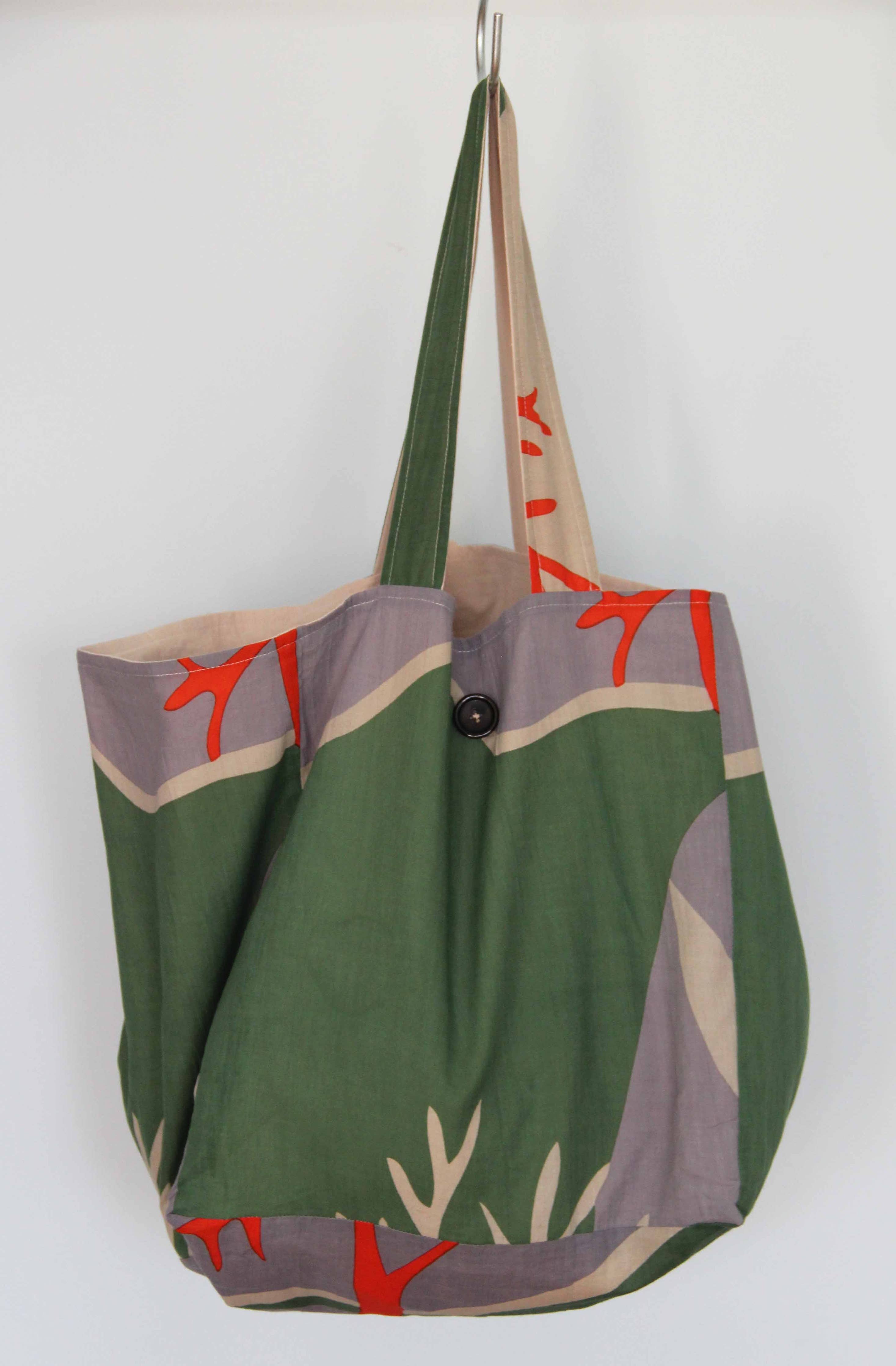 Luna Khaki Upcycling Bag Cotton Tote - Out of the Blue