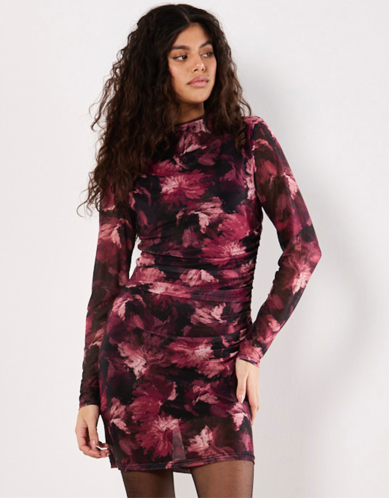Paintbrush Mesh Midi dress