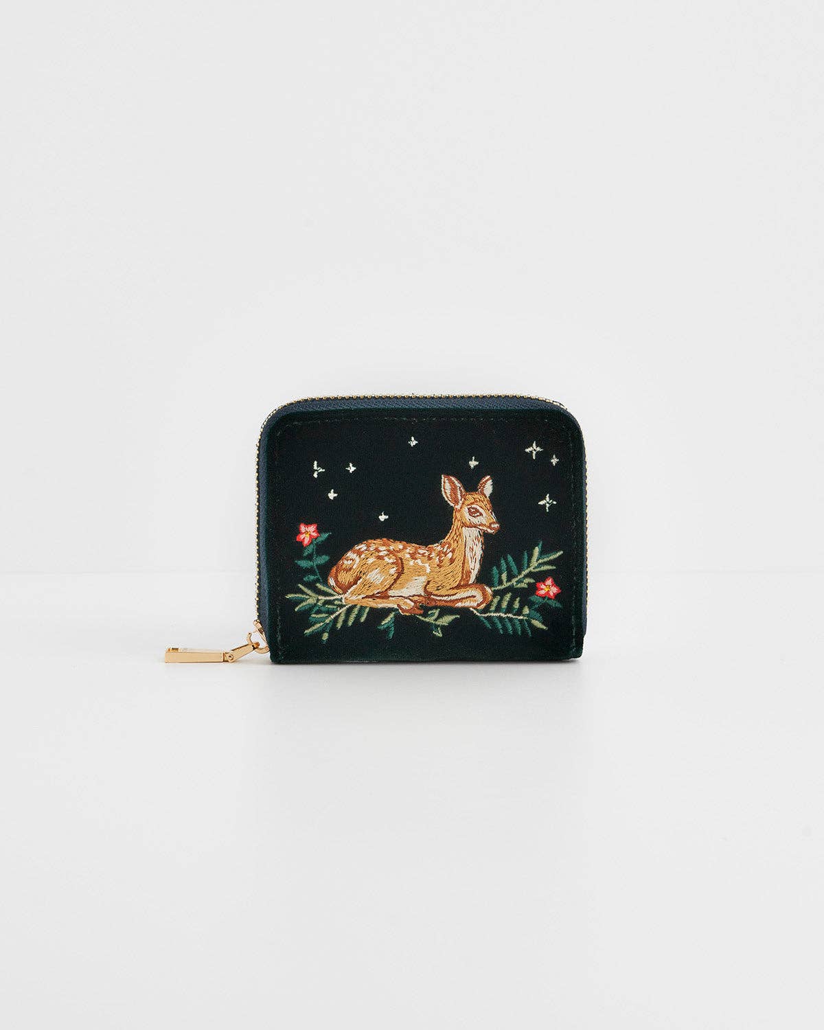 Fawn Embroidered Small Wallet