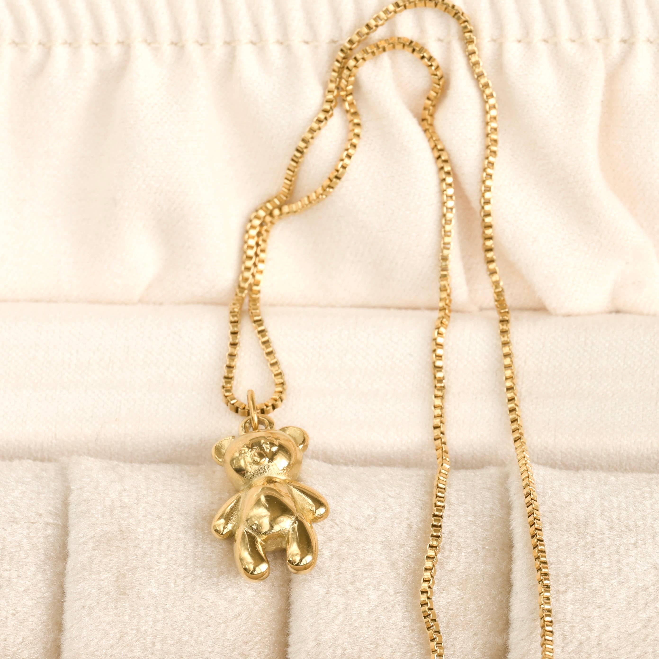 Whimsical Teddy Bear 18k Gold Pendant Necklace - Out of the Blue