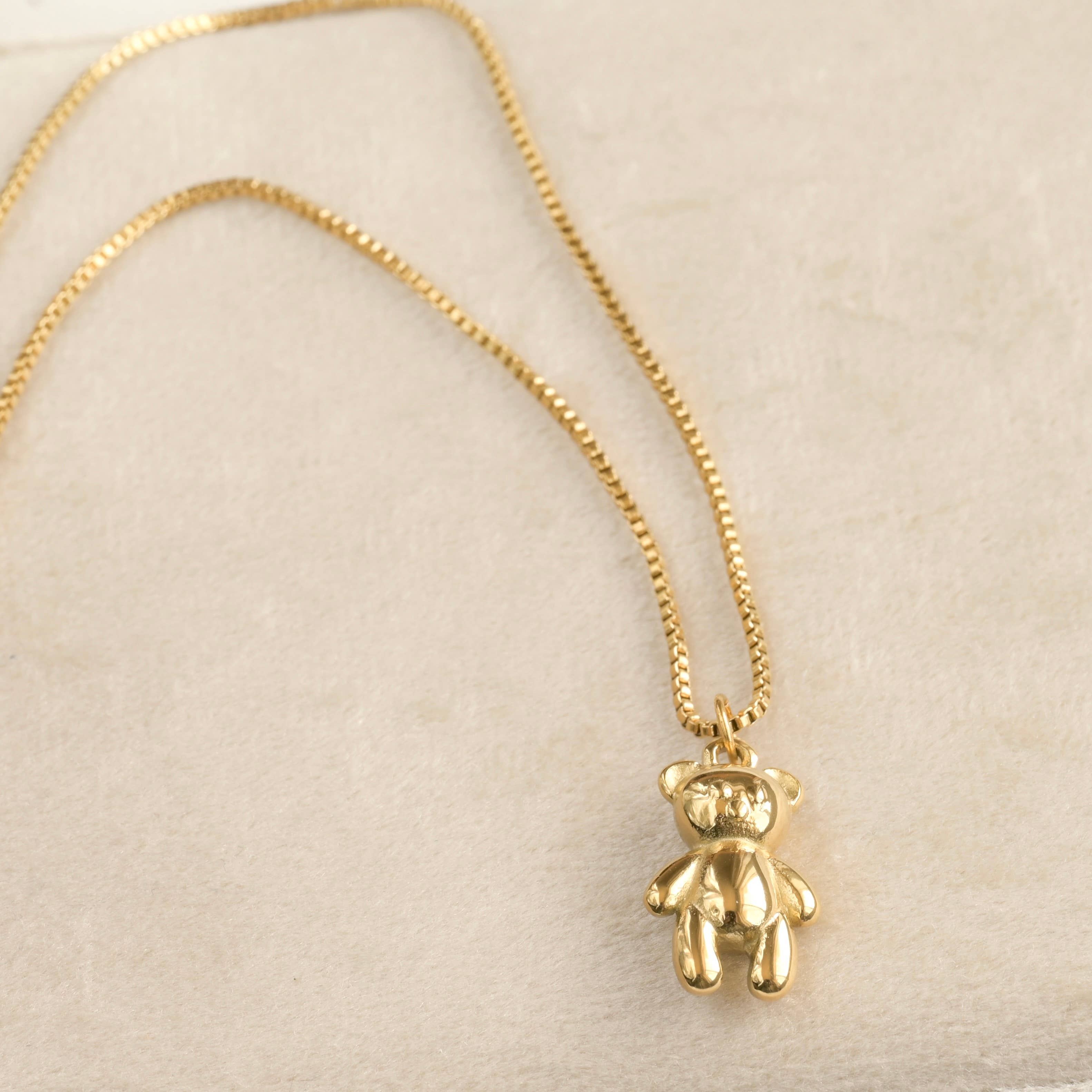 Whimsical Teddy Bear 18k Gold Pendant Necklace - Out of the Blue