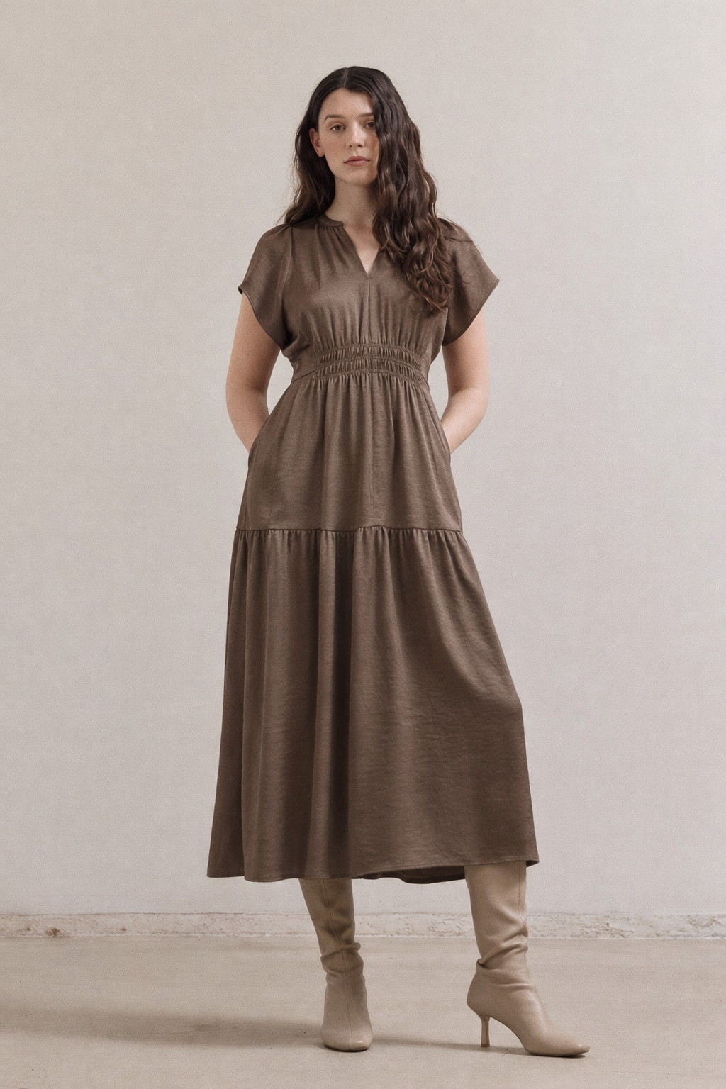 Mocha MIDI DRESS