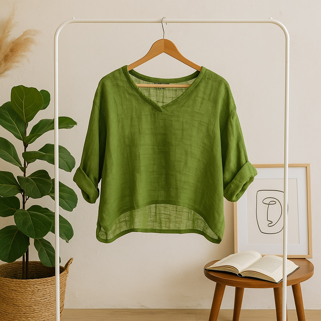 June Linen Top - Out of the Blue