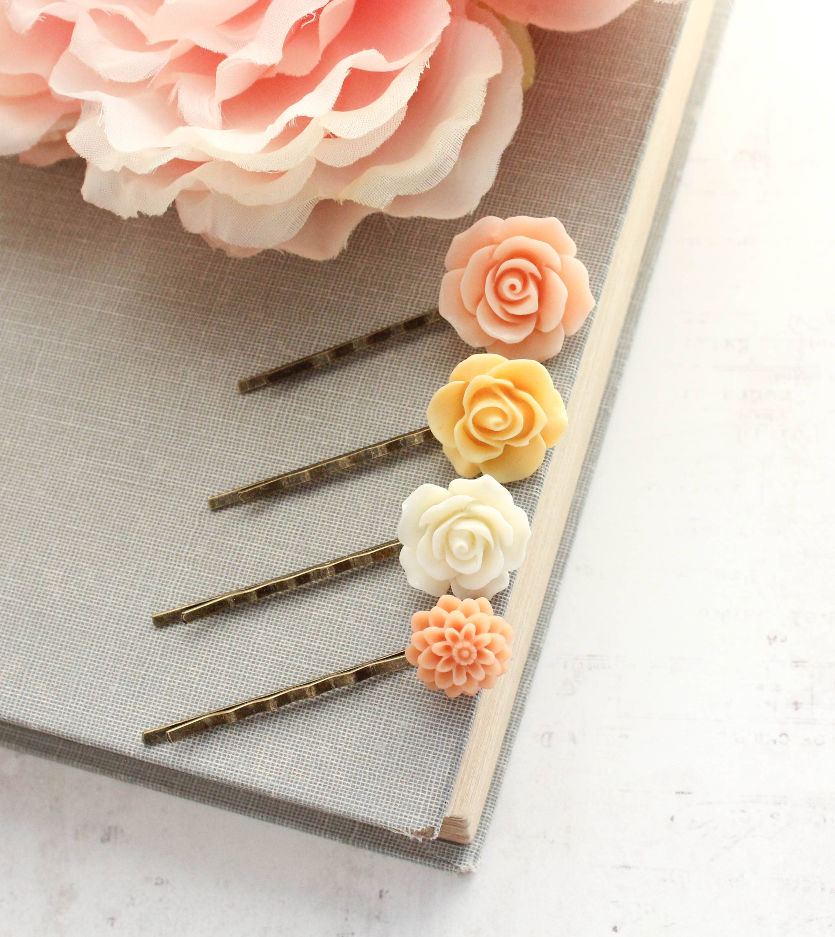 Flower Bobby Pins - set of 4