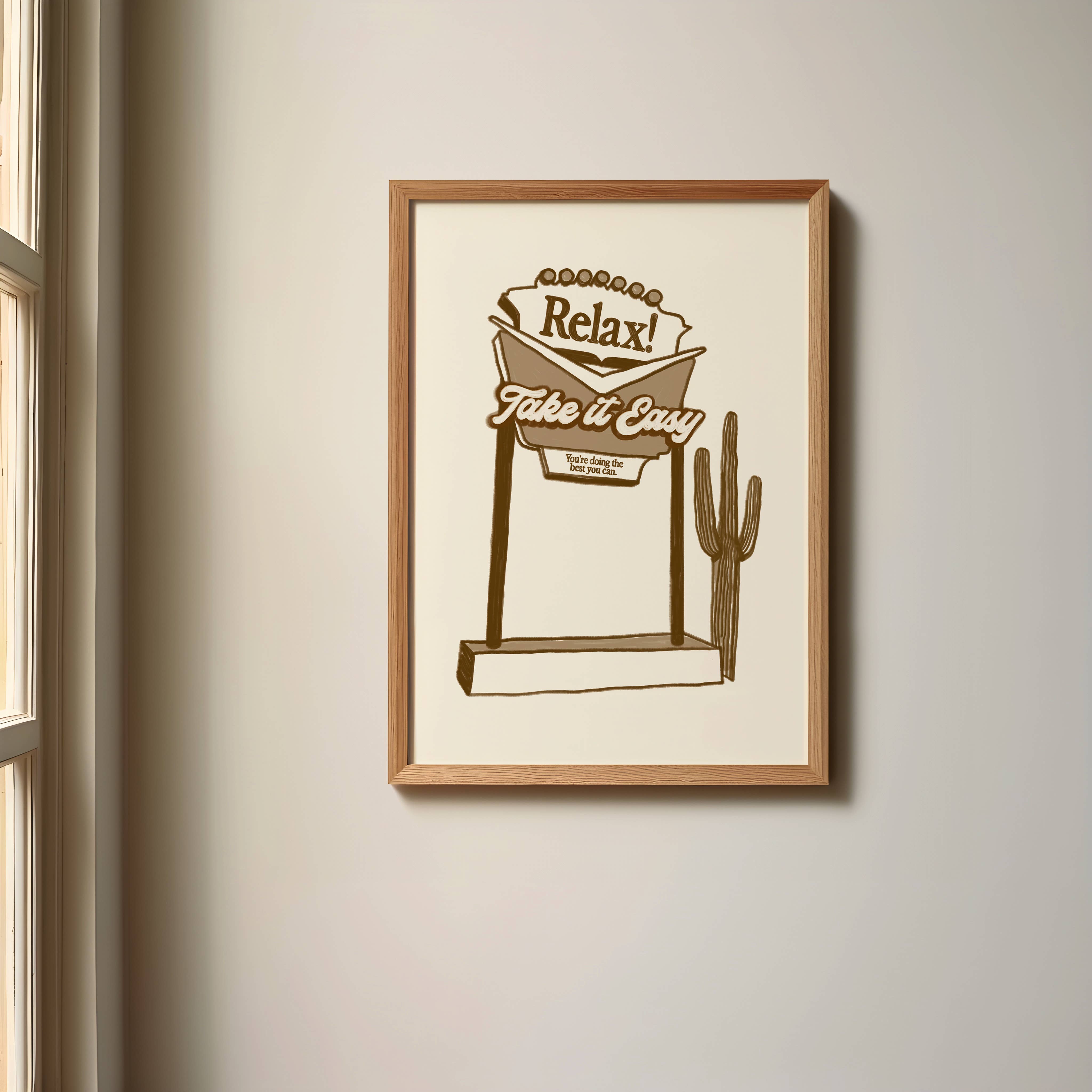Vintage Western Motel Self Love Quote Art Print - Out of the Blue