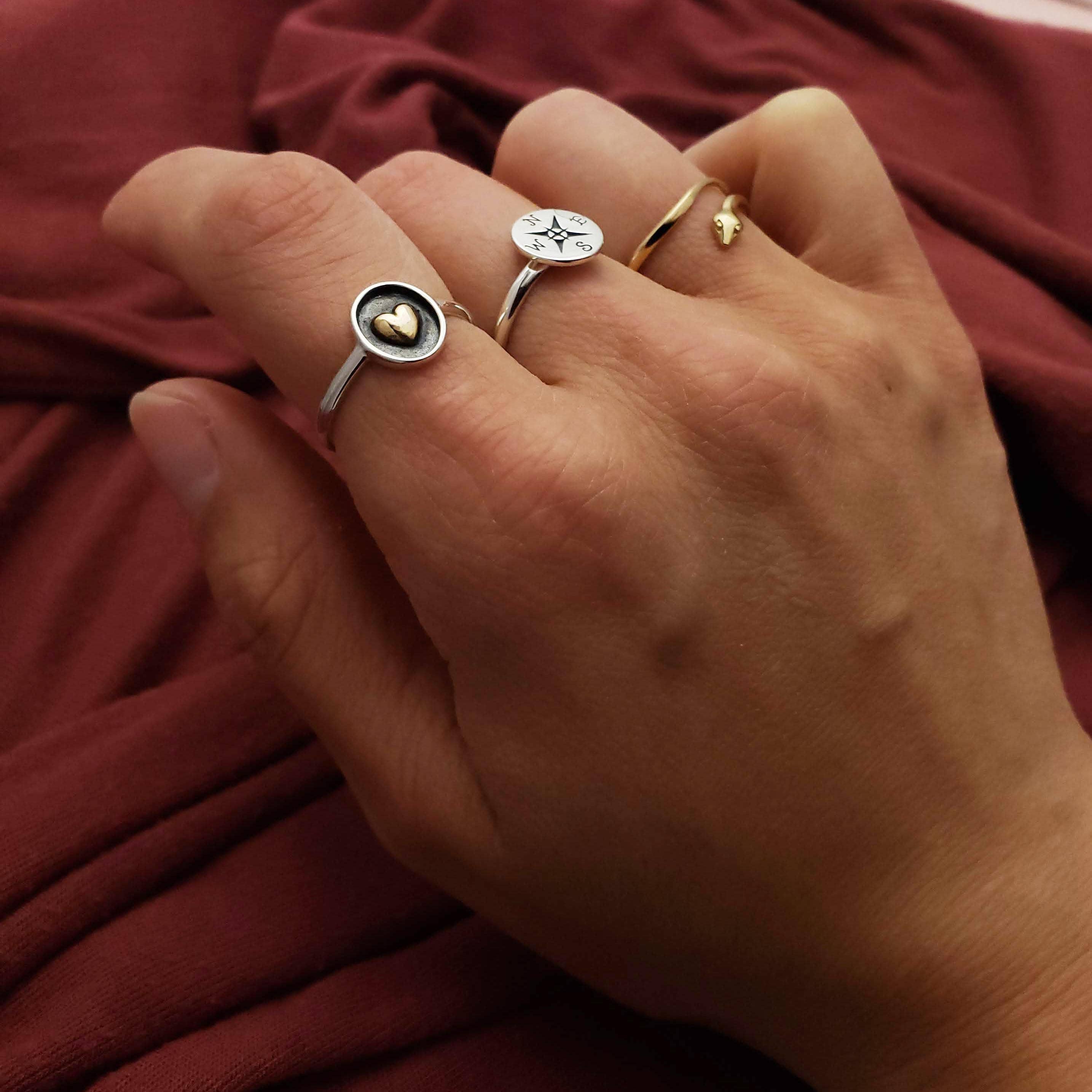 Shadowbox Ring with Bronze Heart