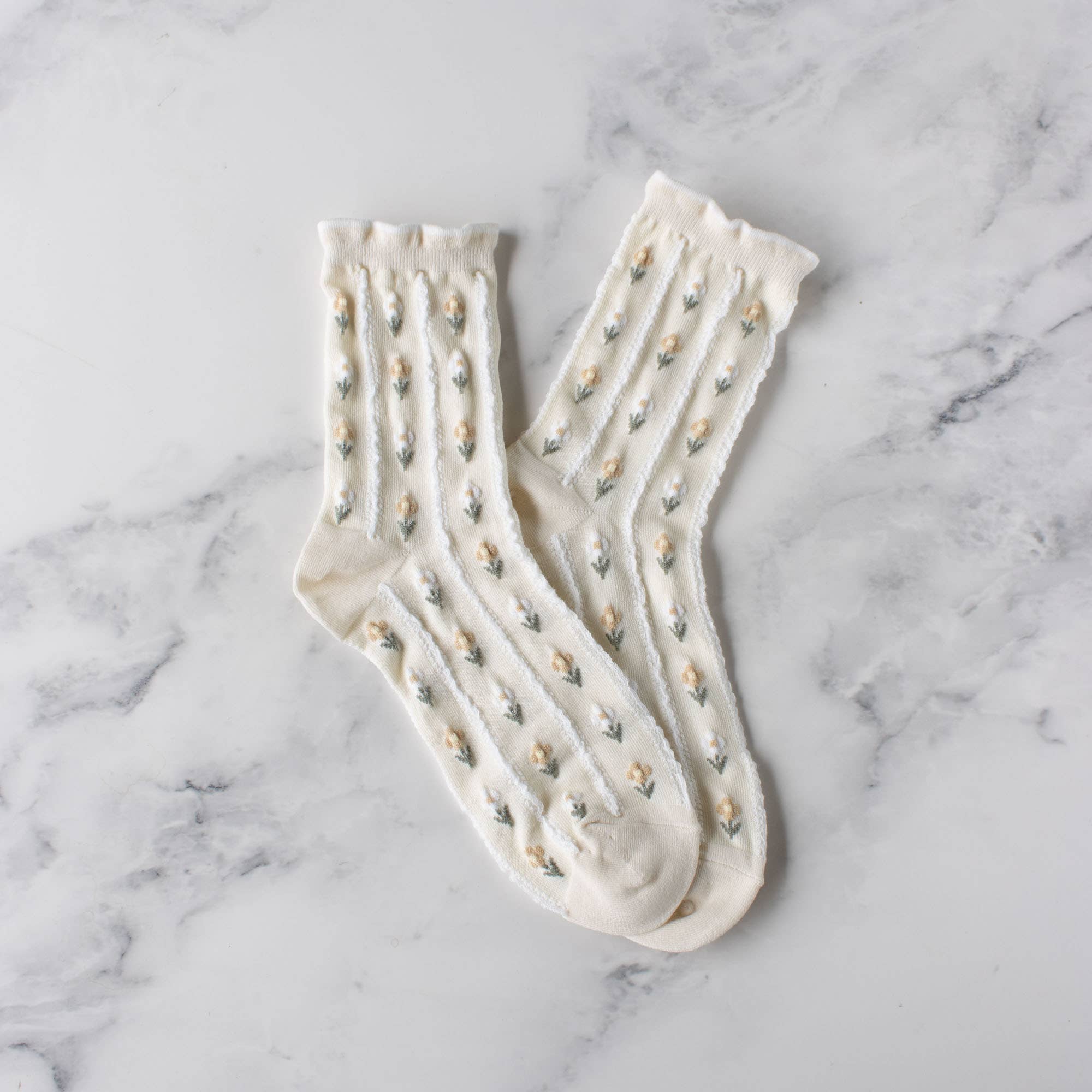 Pastel Color Floral Casual Socks - Out of the Blue