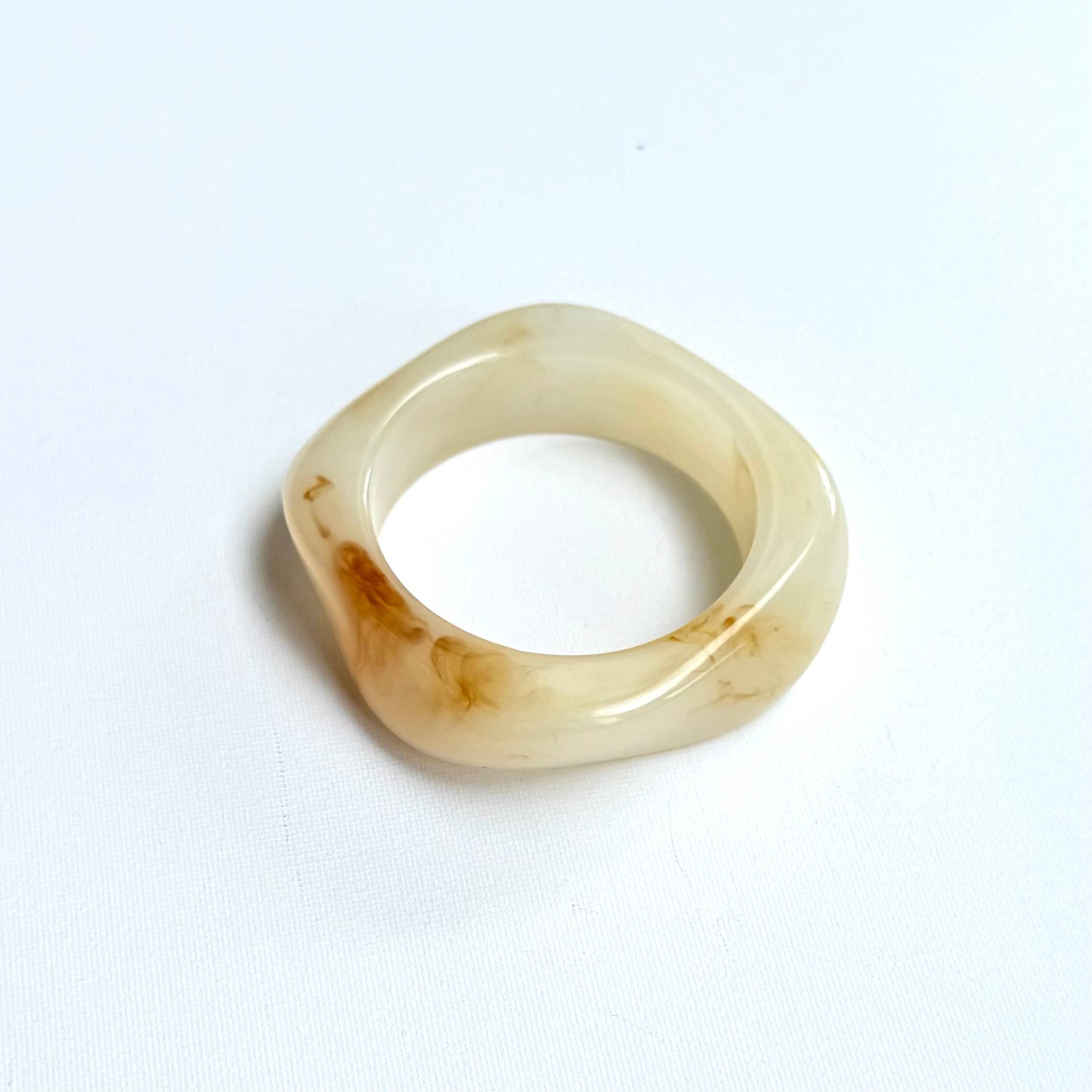 Swirl Chunky Acrylic Bangle Jewellery Sandstone Marble - Out of the Blue