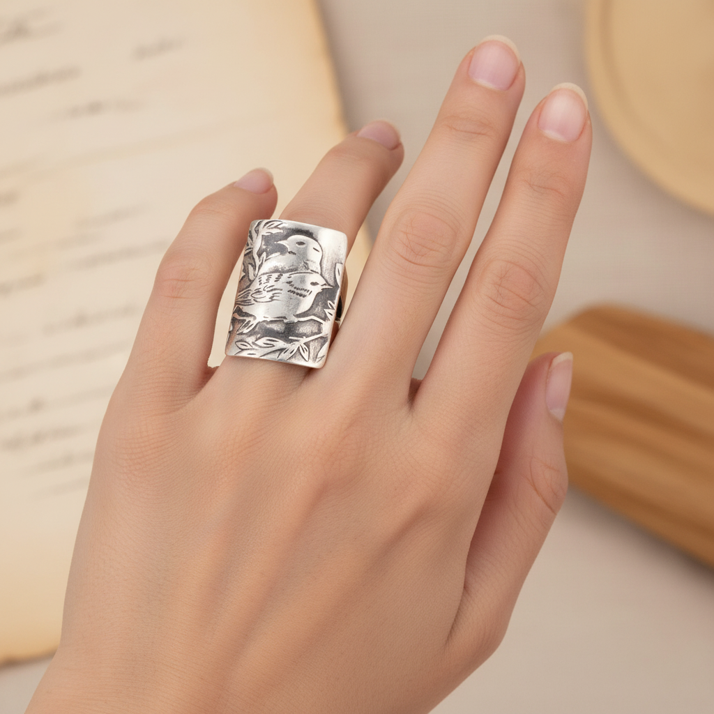 Best Friends Sterling Silver Bird Ring