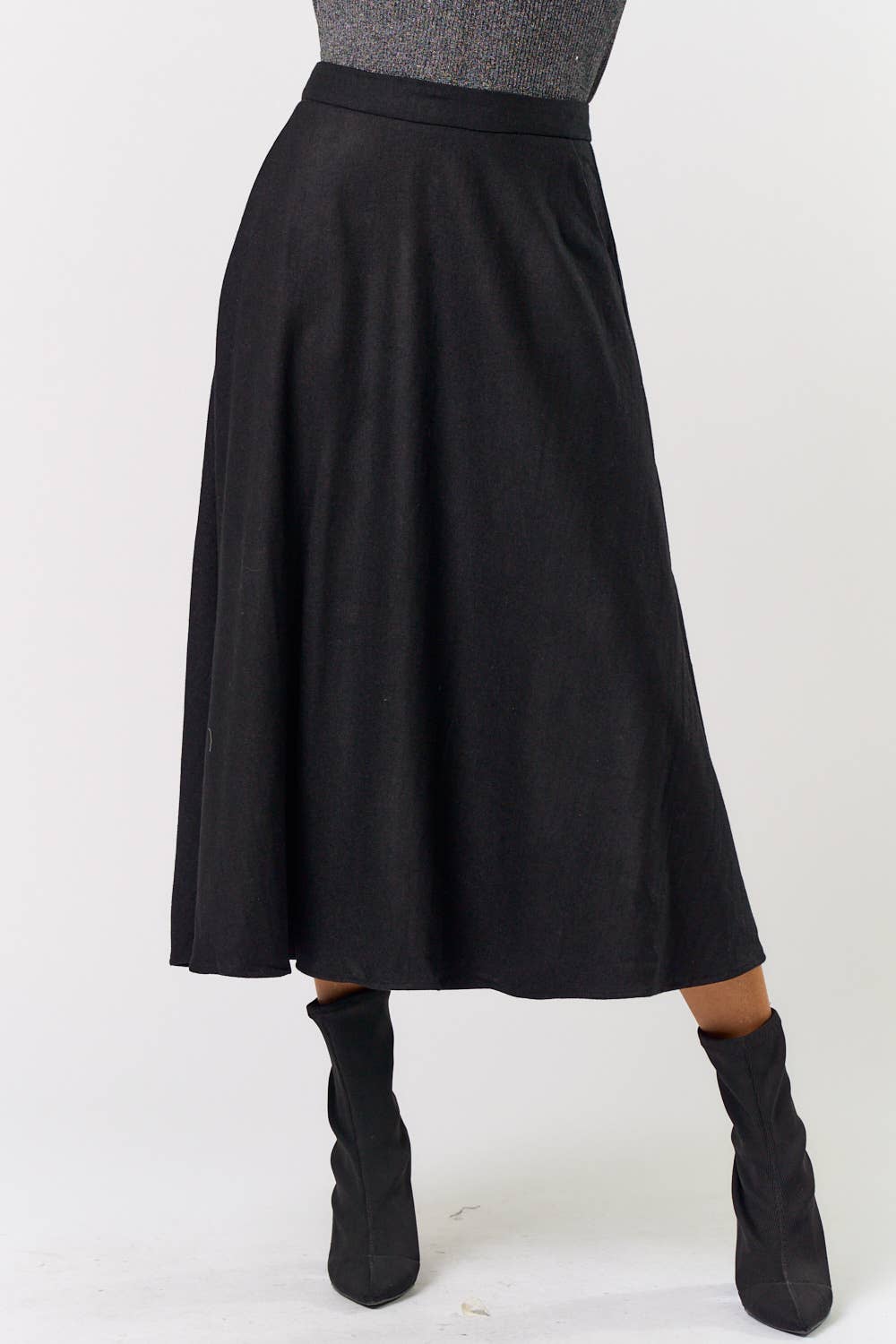 WOOL BLEND  MIDI SKIRT