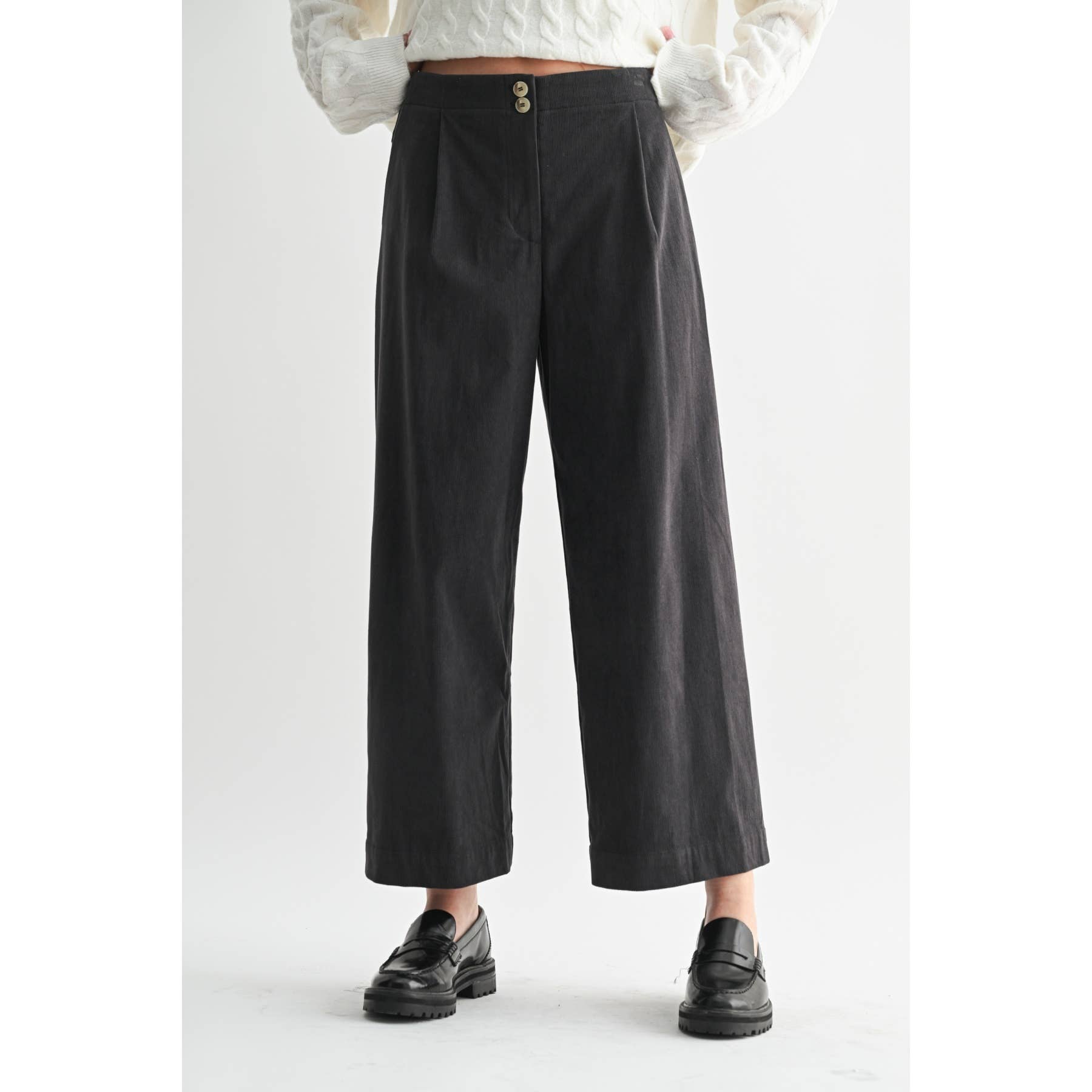 CORDUROY WIDE LEG PANTS - Out of the Blue