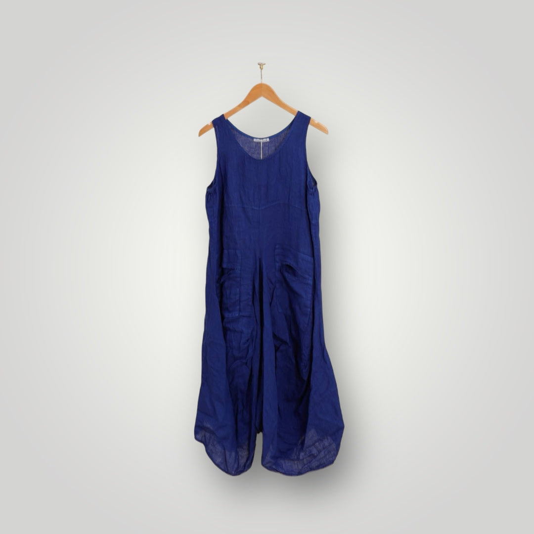 The Grove Midi Linen Dress - Out of the Blue
