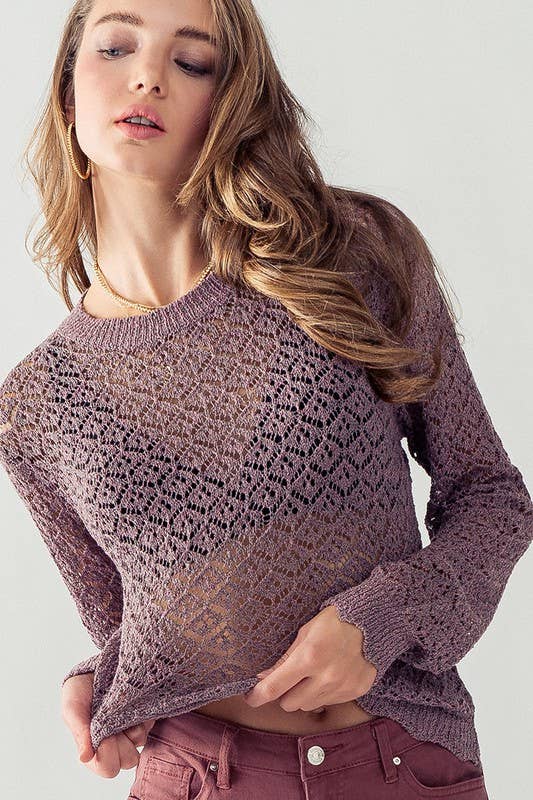 CROCHET LONG SLEEVE TOP