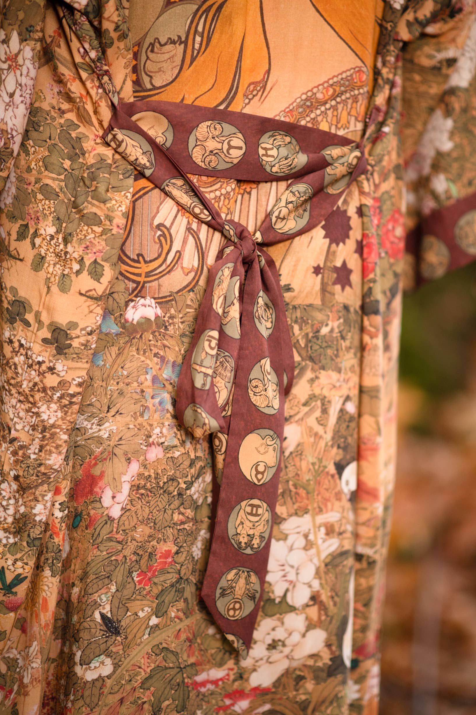 Dreamweaver Bamboo  Duster Robe with Zodiac Signs - Out of the Blue