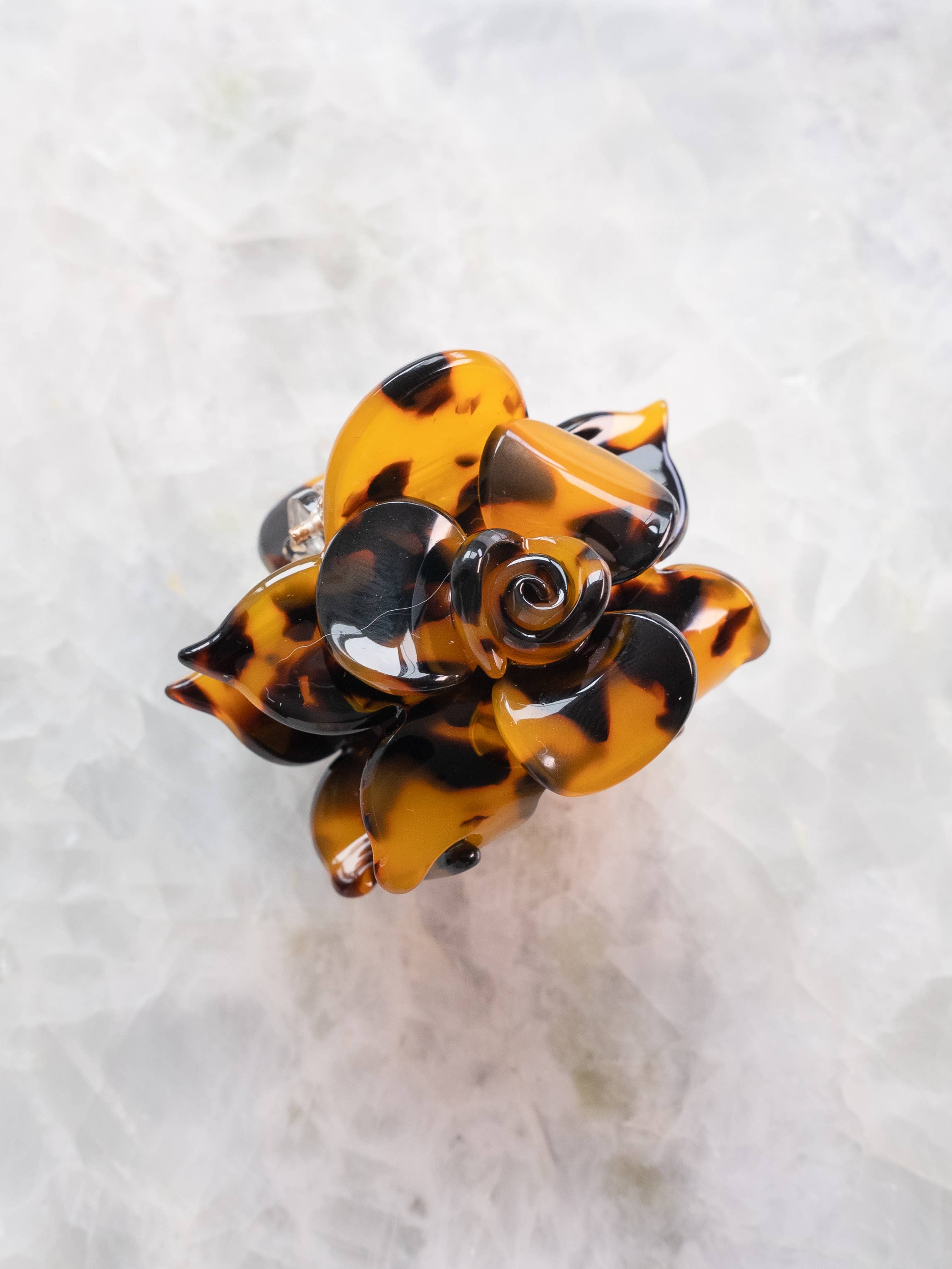 Tortoise Rose Hair Clip