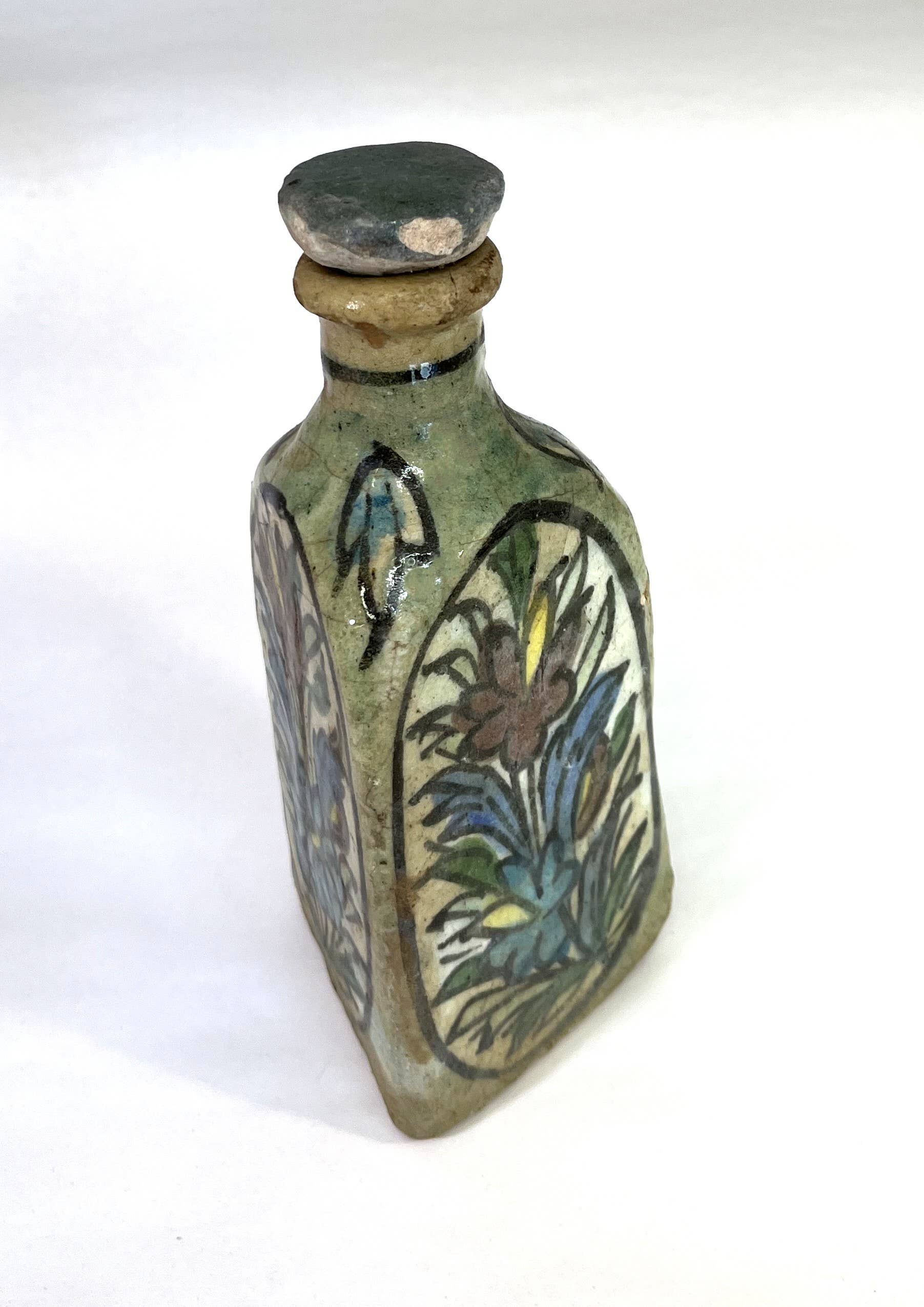 Persian Vintage Tea Folk Art Bottle with Lid - Out of the Blue