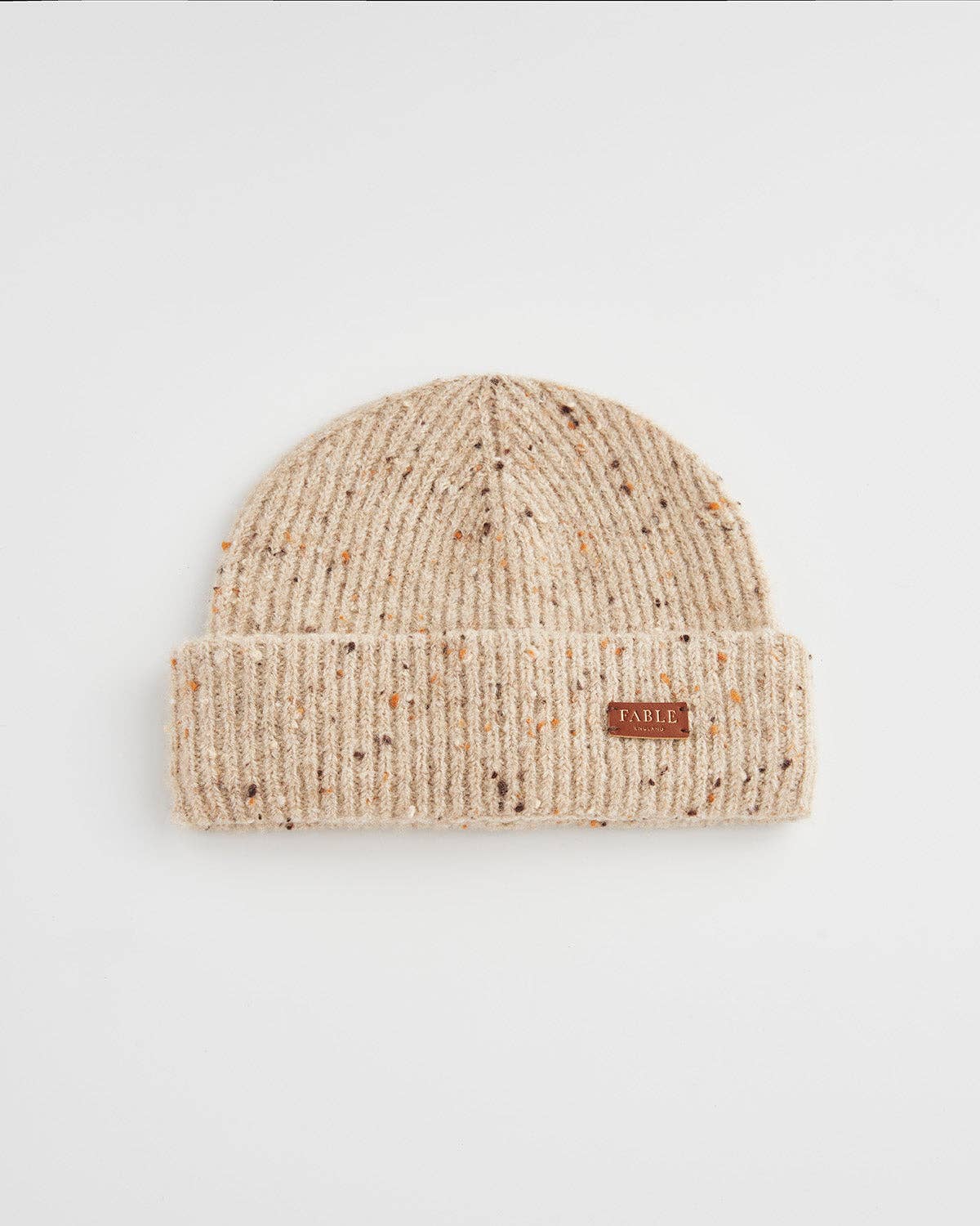 Flecked Yarn Taupe Beanie Hat - Out of the Blue