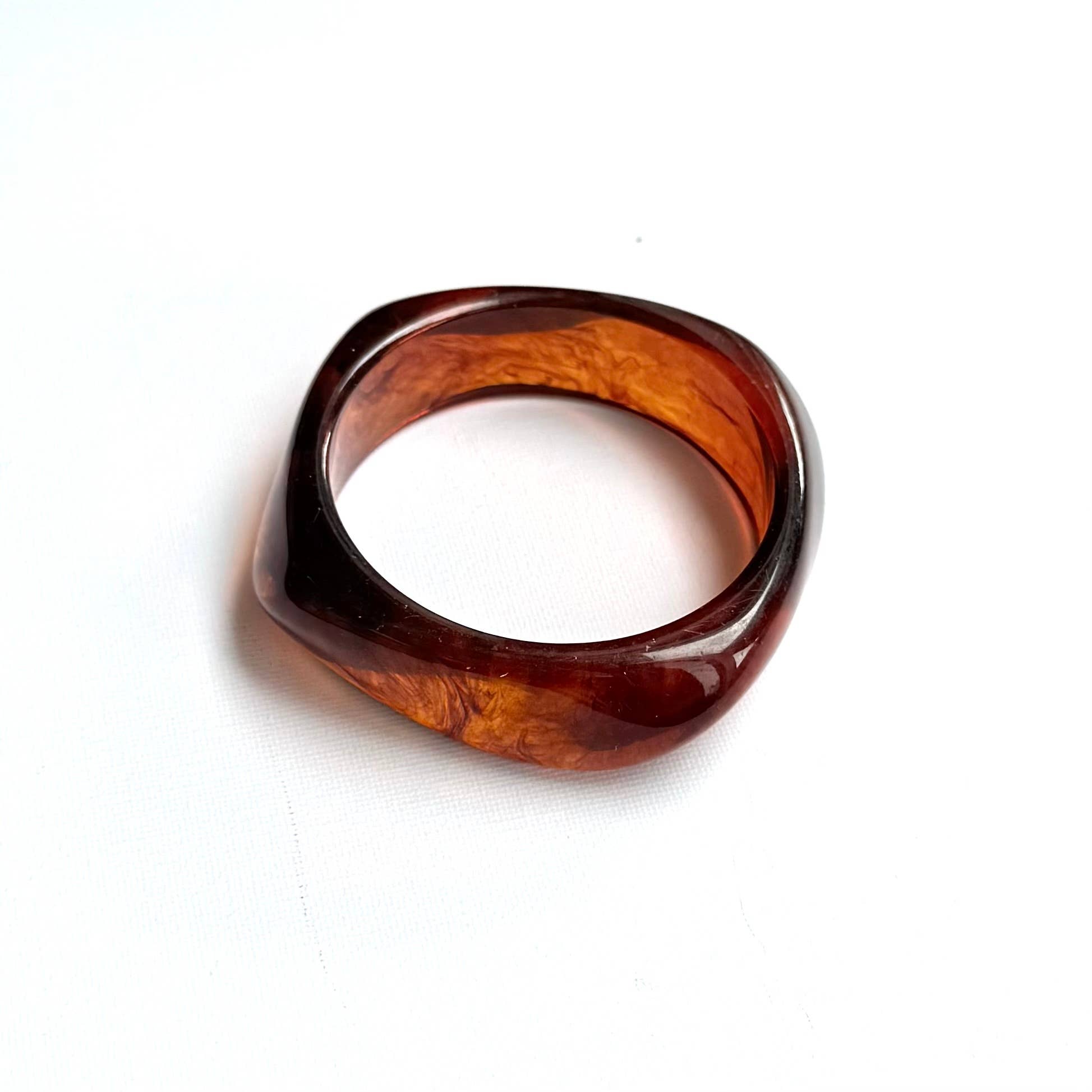 Swirl Acrylic Bangle Jewellery Amber Flame - Out of the Blue