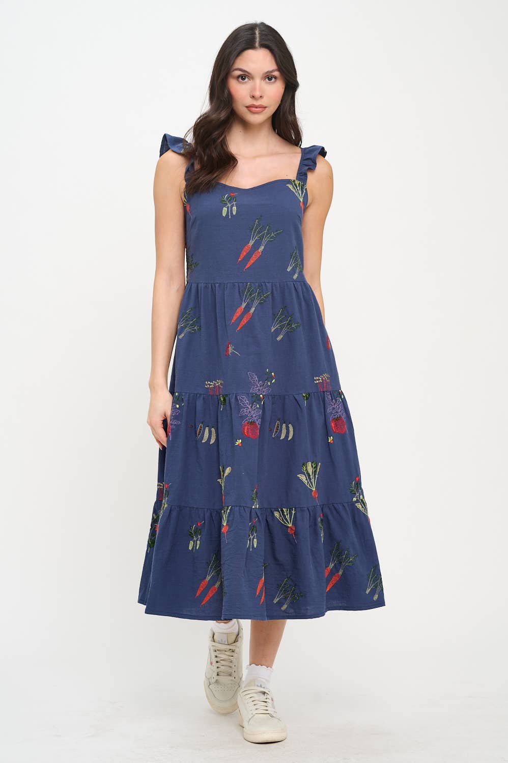 VEGGIE GARDEN EMBROIDERED DRESS - Out of the Blue
