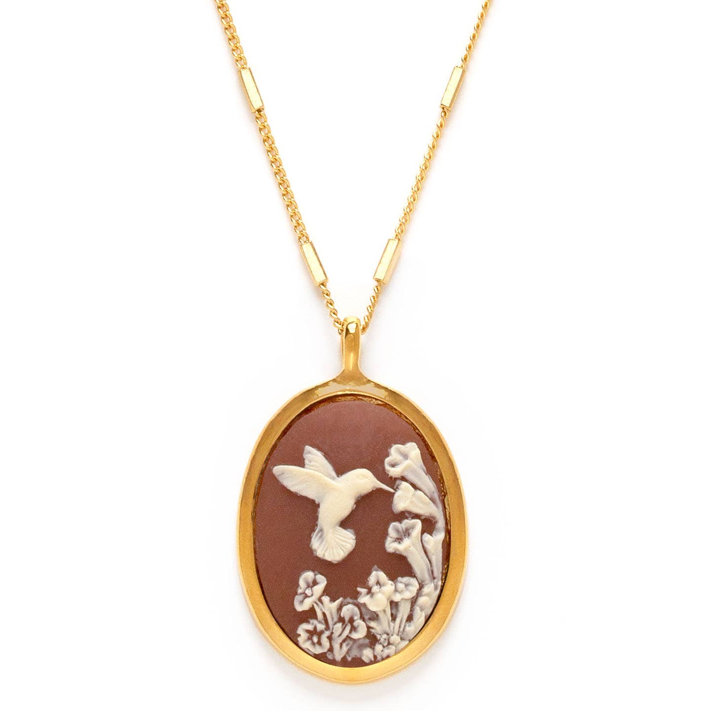 Hummingbird Vintage Cameo Necklace - Out of the Blue