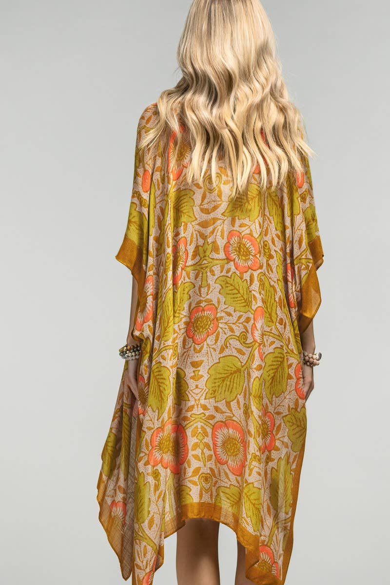 Vintage Floral Print Duster
