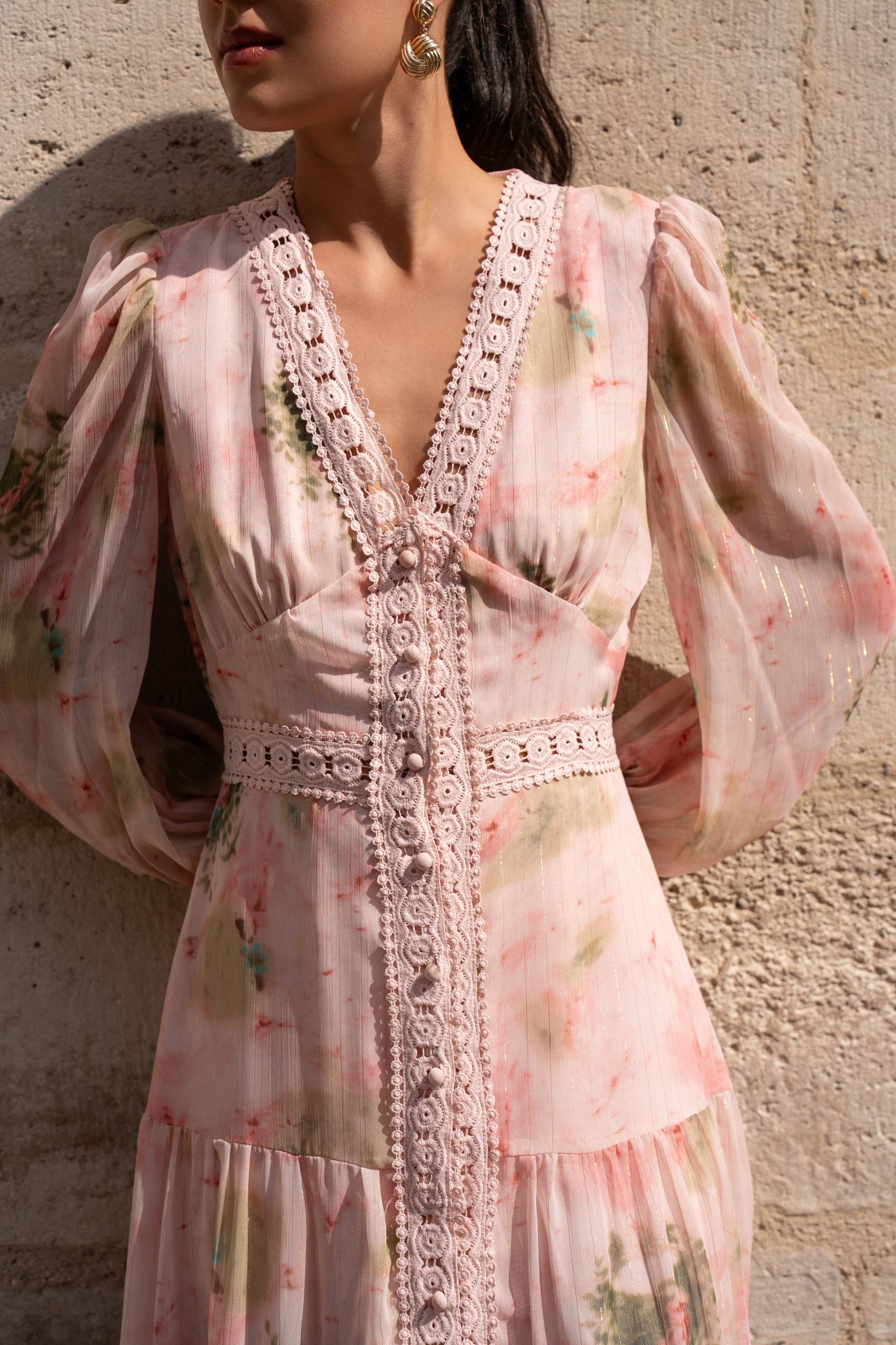 Avril long lace dress