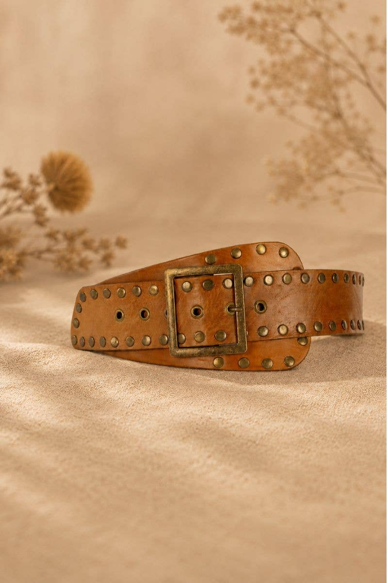 NOX Light Brown Leather Sash Belt - Out of the Blue