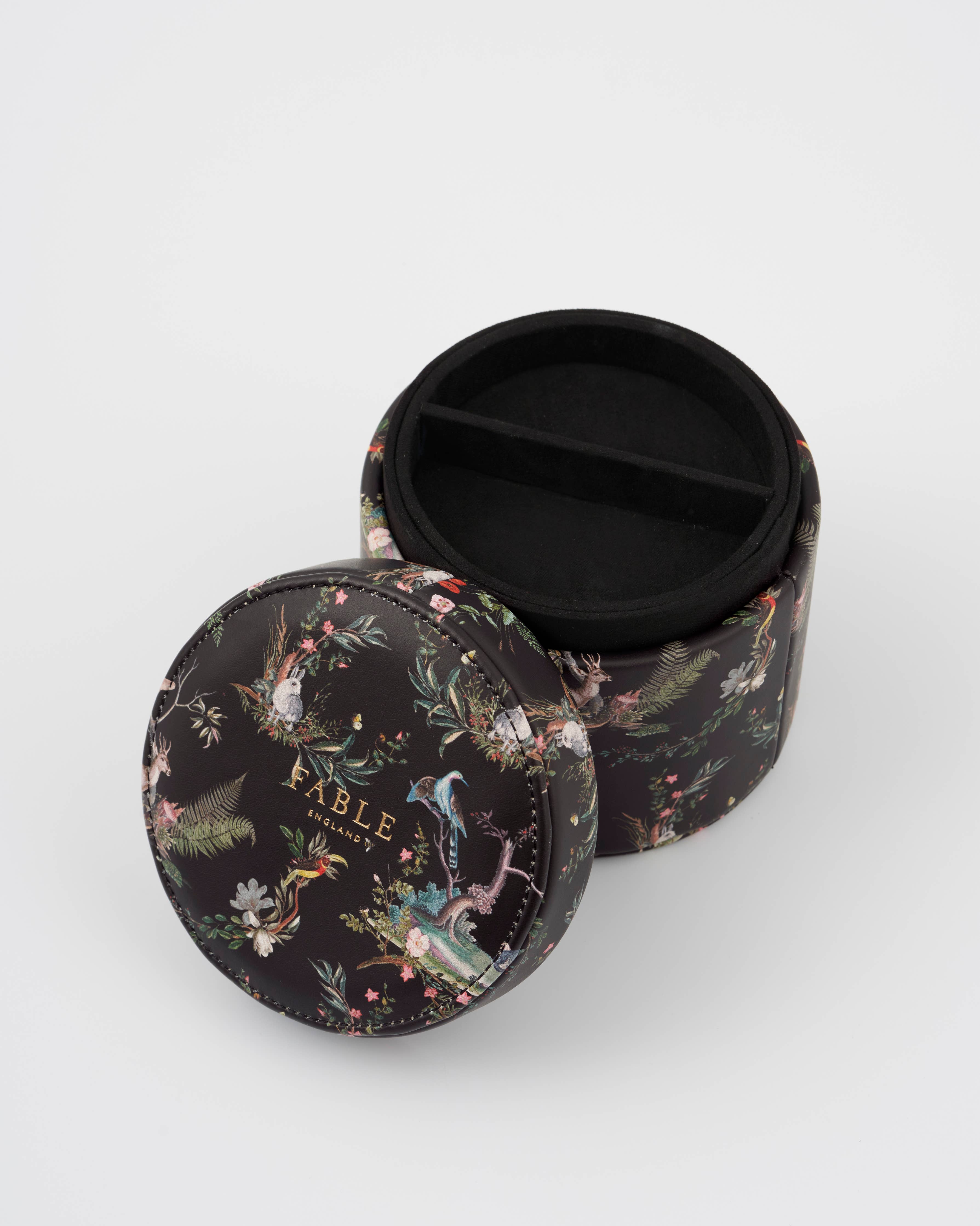 Wonderland Black Round Jewelry Box