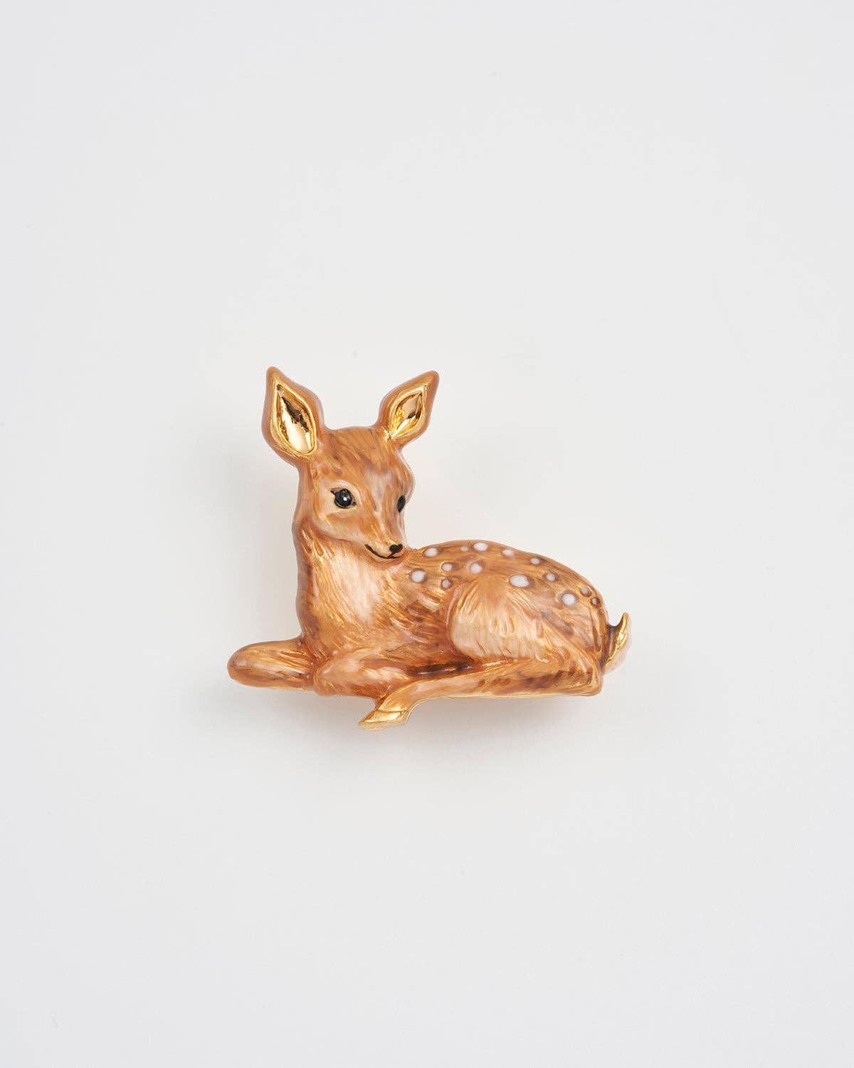Resting Fawn Enamel Brooch - Out of the Blue