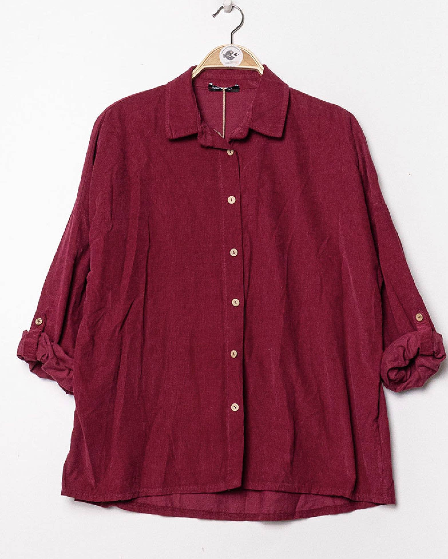 Bordeaux Cord Shirt - Out of the Blue