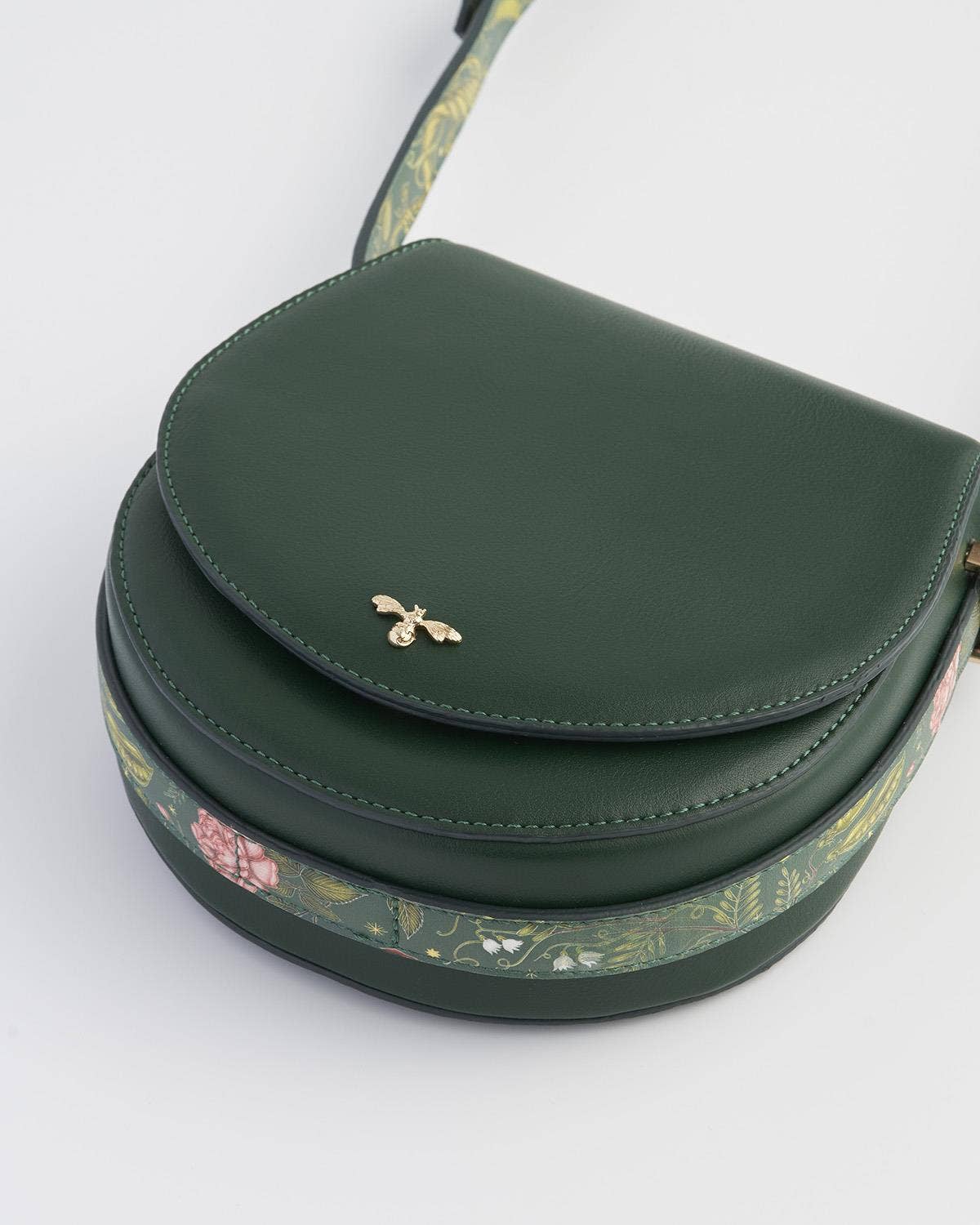 Into the Woods Green Saddle Purse