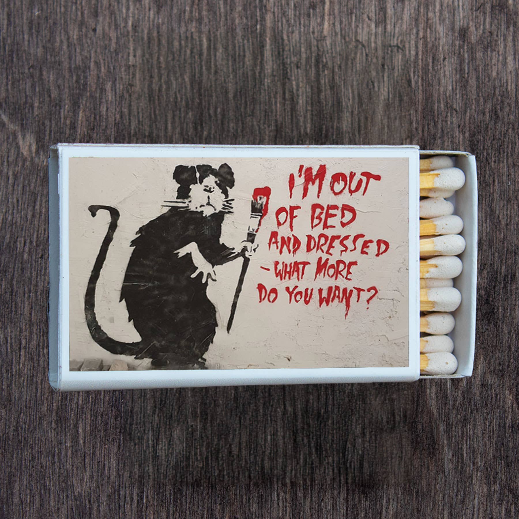 Banksy Street Art Matchbox Candle Acc • Decorative Matches